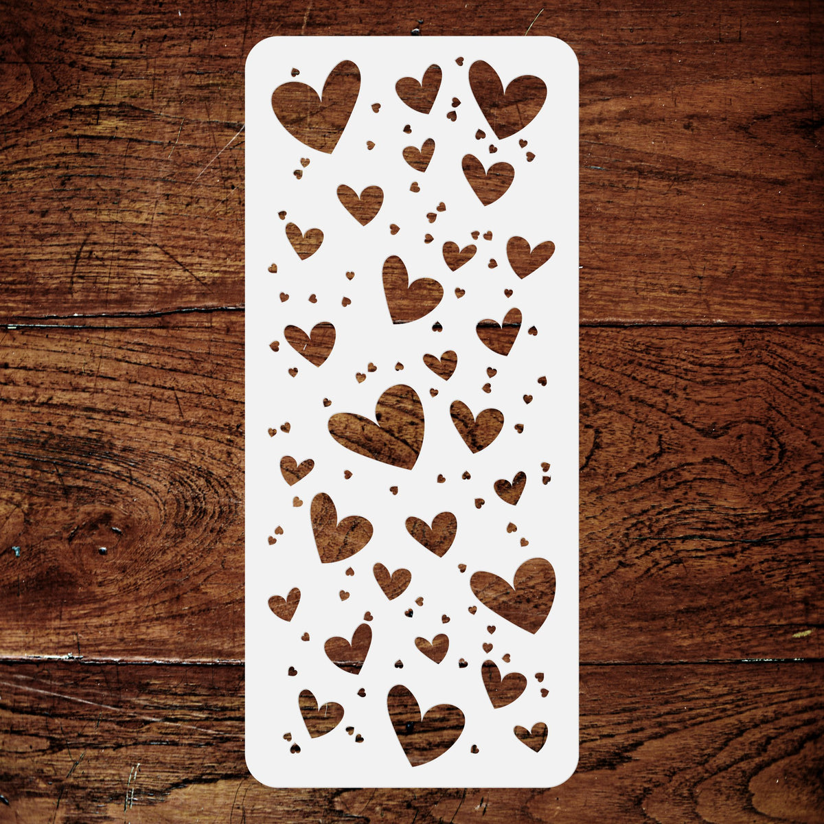 Slimline Hearts Stencil, 10.16 x 22.86 cm - Shape Heart Card Making Slimline DiesCards Template