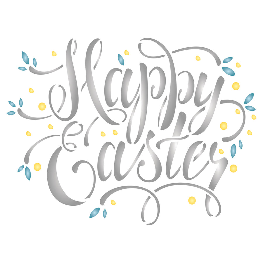 Happy Easter Stencil - Easter Sign Words