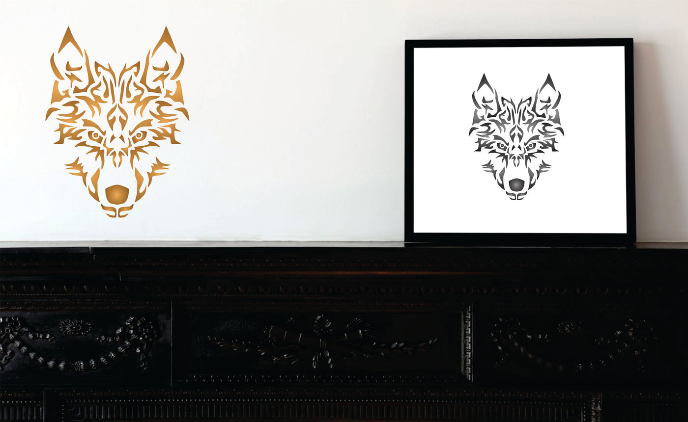 Wolf Stenci - Animal Artic Wolf Head