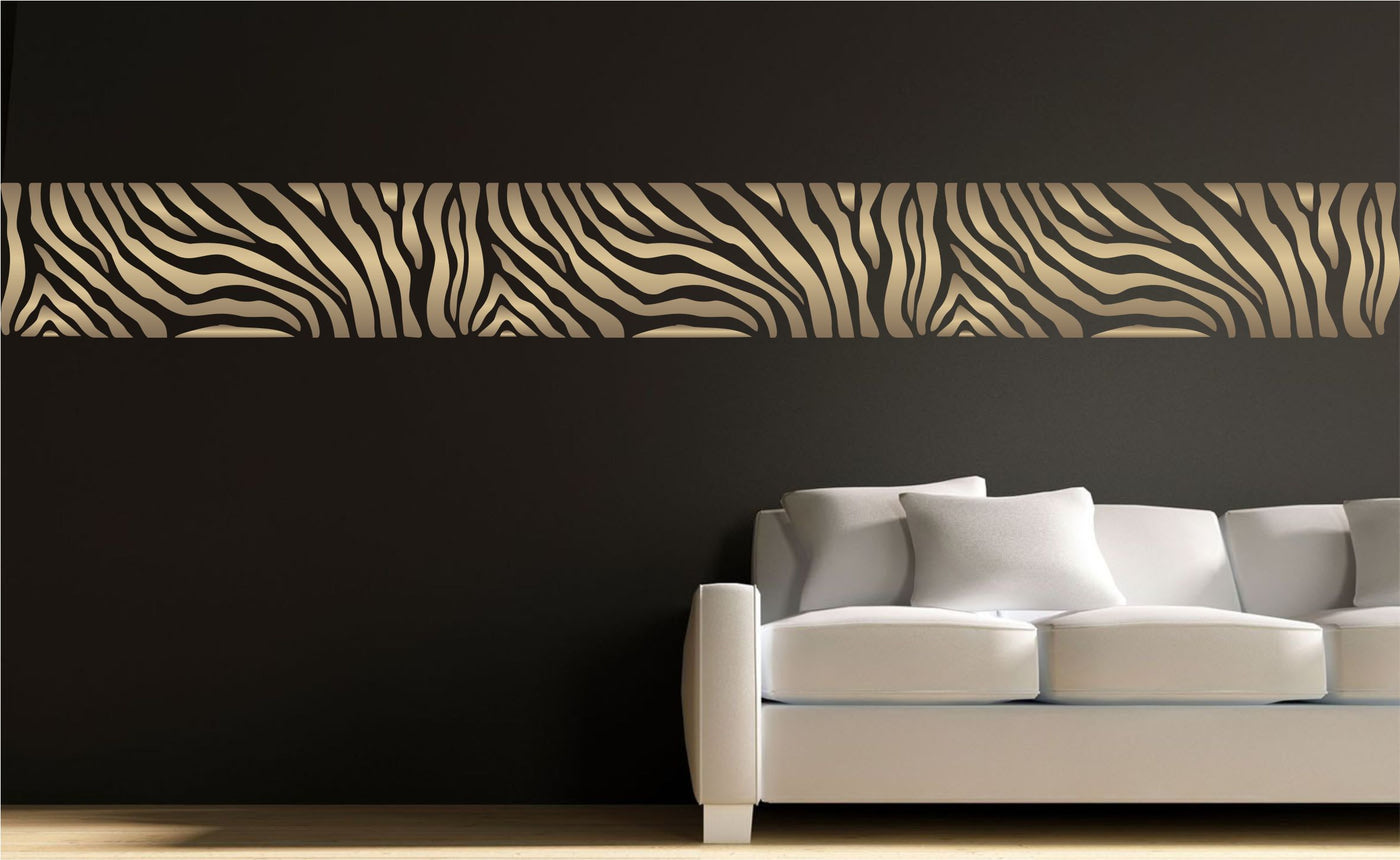 Zebra Stripe Stencil - Animal Skin Pattern Border