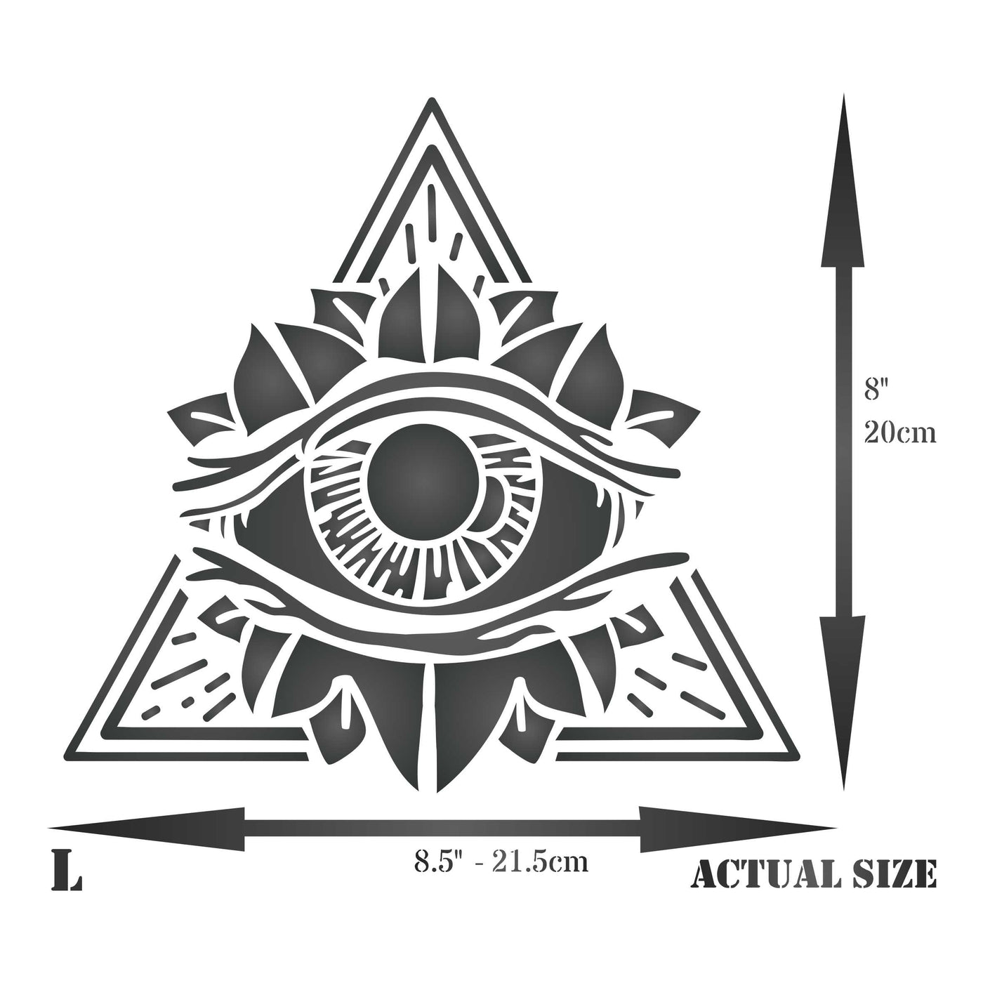 All Seeing Eye Stencil - Pyramid Symbol Eye of Providence Triangle Magic