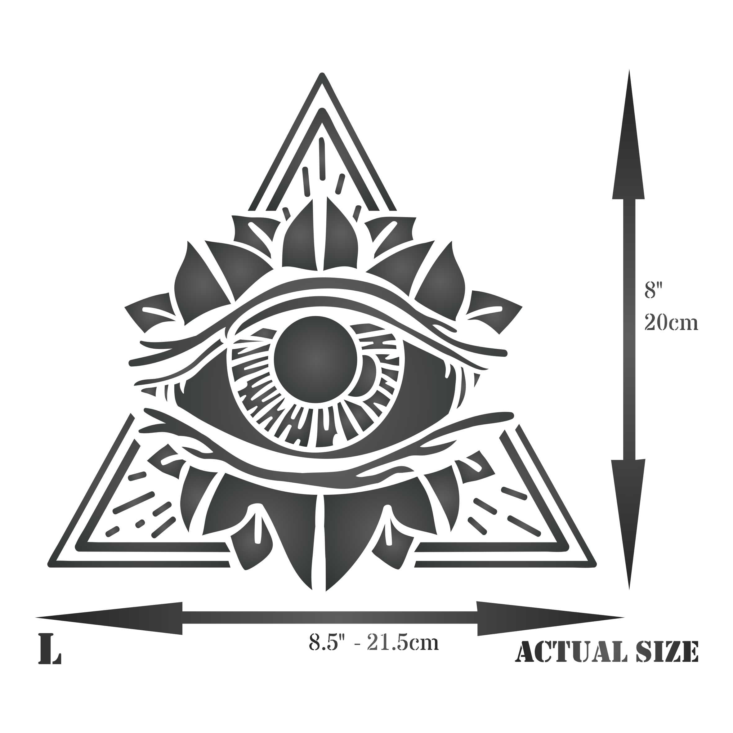 All Seeing Eye Stencil - Pyramid Symbol Eye of Providence Triangle Magic