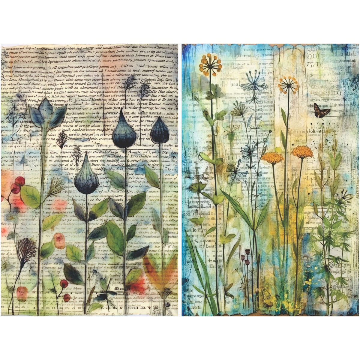 Garden Decoupage Rice Paper, 20.32 x 26.67 cm - for Decoupage Scrapbooking Crafts