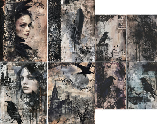 Dark Gothic Decoupage Rice Paper, 20.32 x 26.67 cm - for Scrapbooking Cards Crafts
