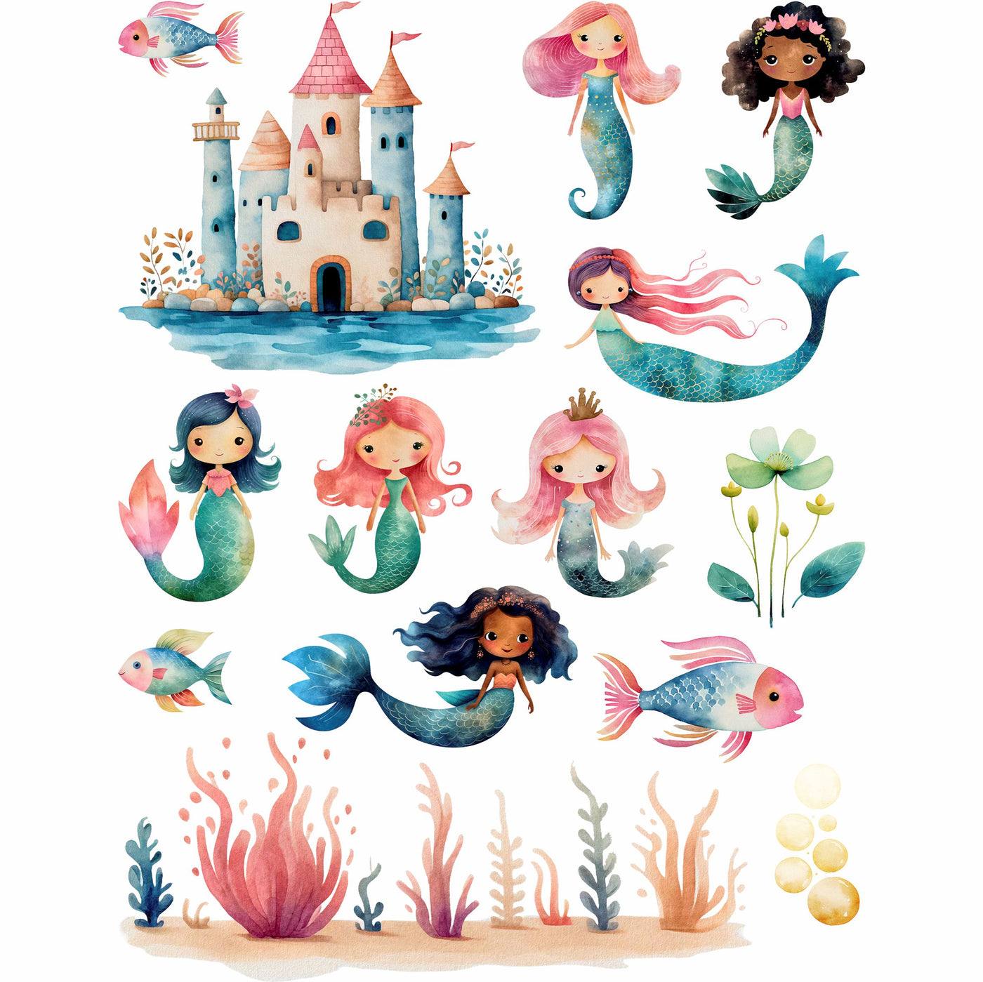 Mermaid Rice Paper, 8 x 10.5 inch â€“ for Decoupage Cards Craft