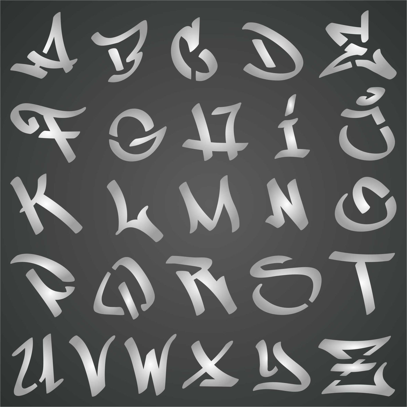 Graffiti Letters Stencil - Street Graffiti Font Uppercase Street Alphabet