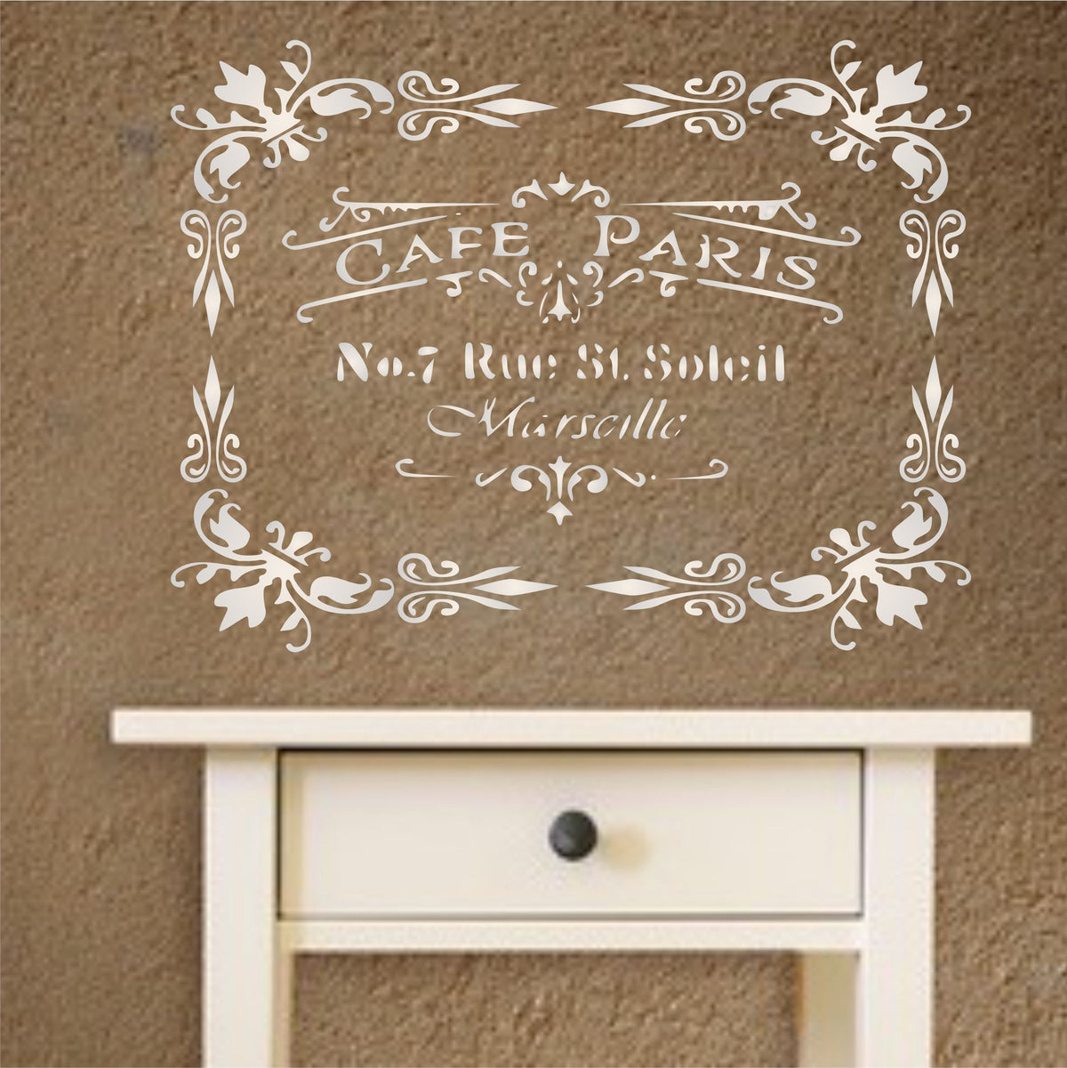 Cafe Paris Stencil, 26.67 x 21.59 cm - Vintage French Themed Sign Label