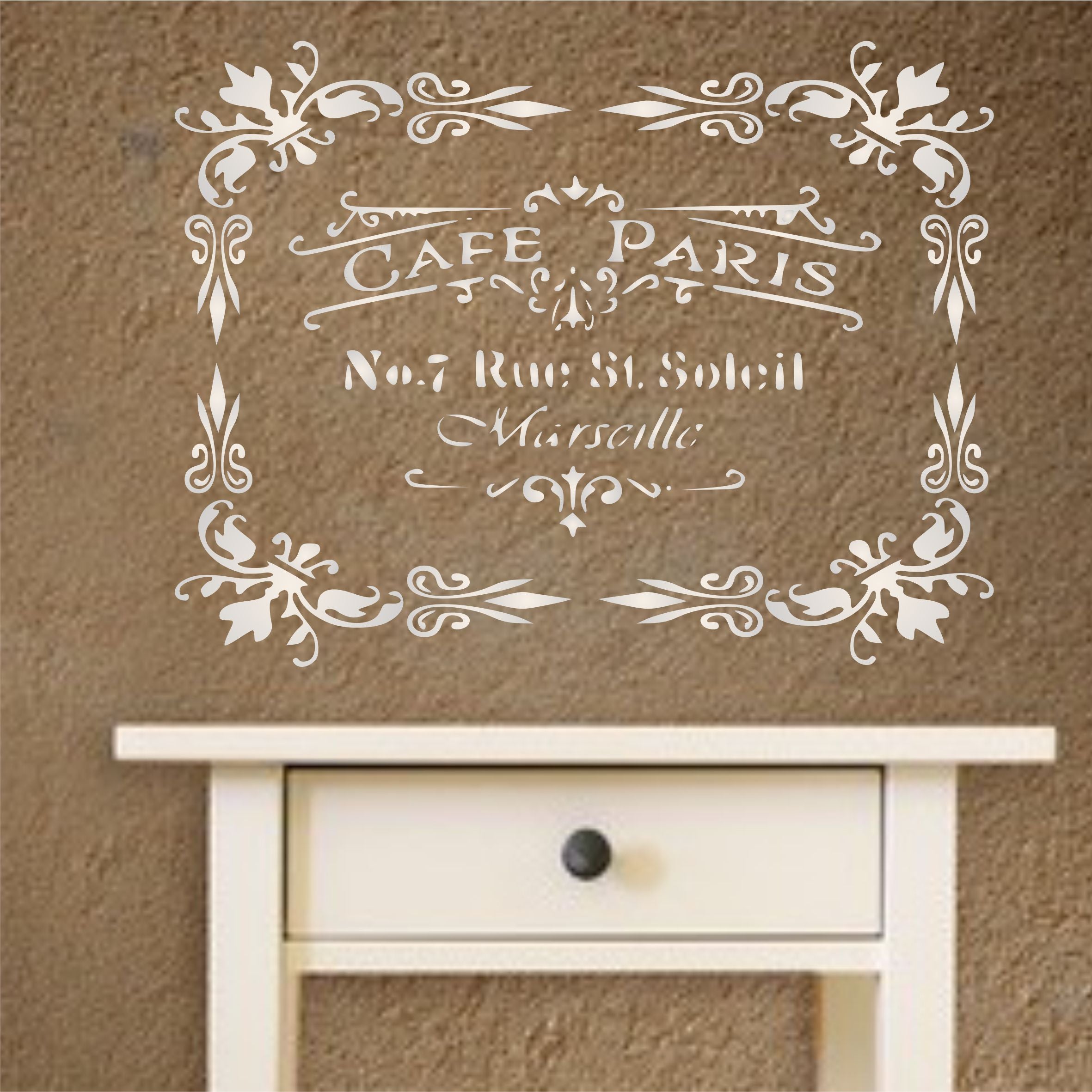 Cafe Paris Stencil, 10.5 x 8.5 inch - Vintage French Themed Sign Label