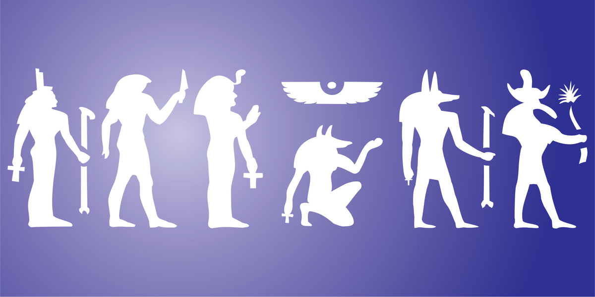 Frieze Border Stencil, 40.64 x 11.43 cm - Classic Egyptian Symbol Hyroglyphics