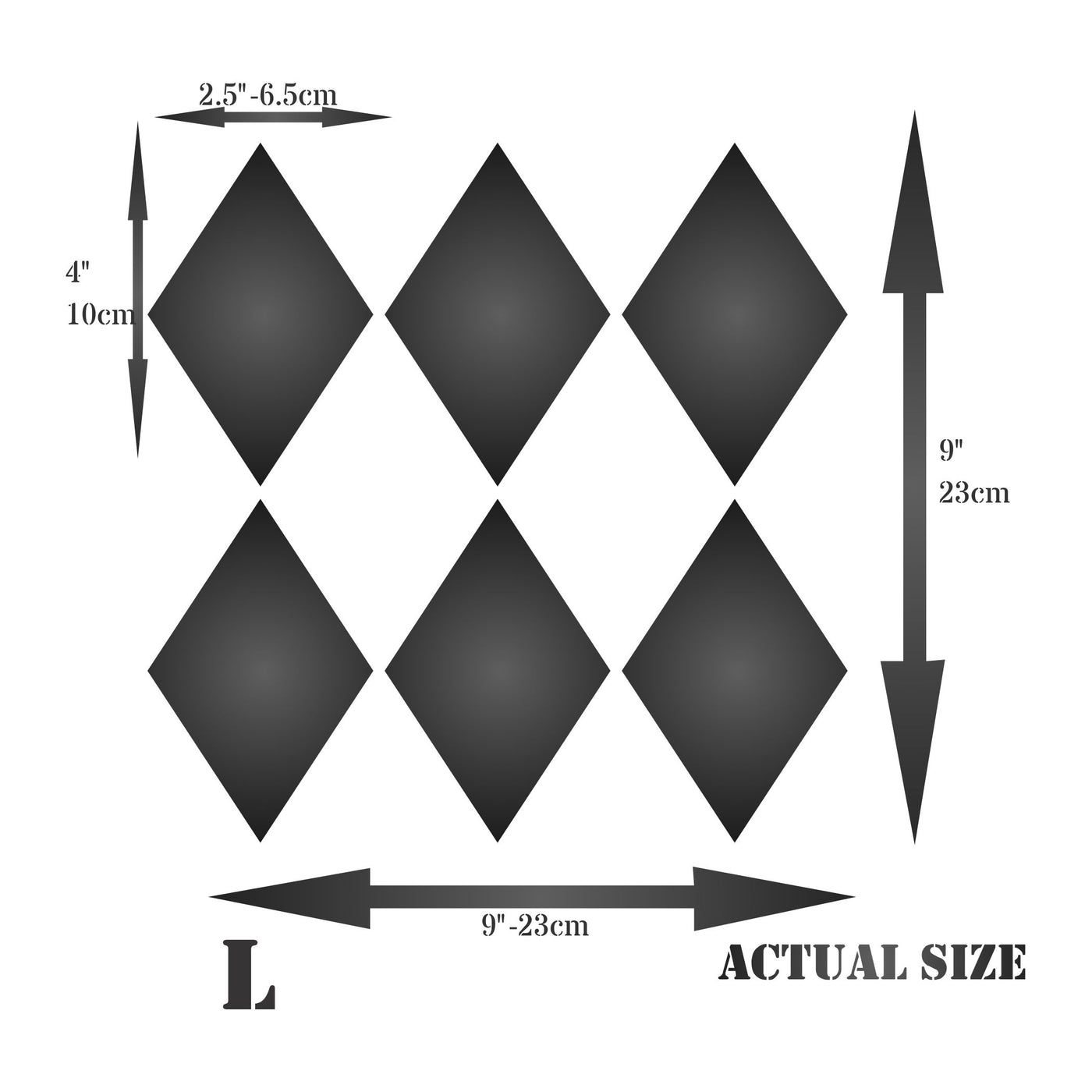 Large Diamonds Stencil - Mix Media Layering Diamond Shape