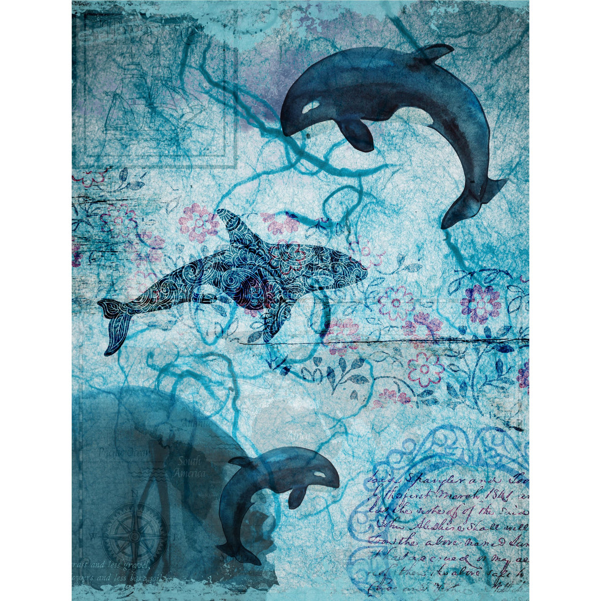 Ocean Decoupage Rice Paper, 20.32 x 26.67 cm - for Decoupage Scrapbooking Craft
