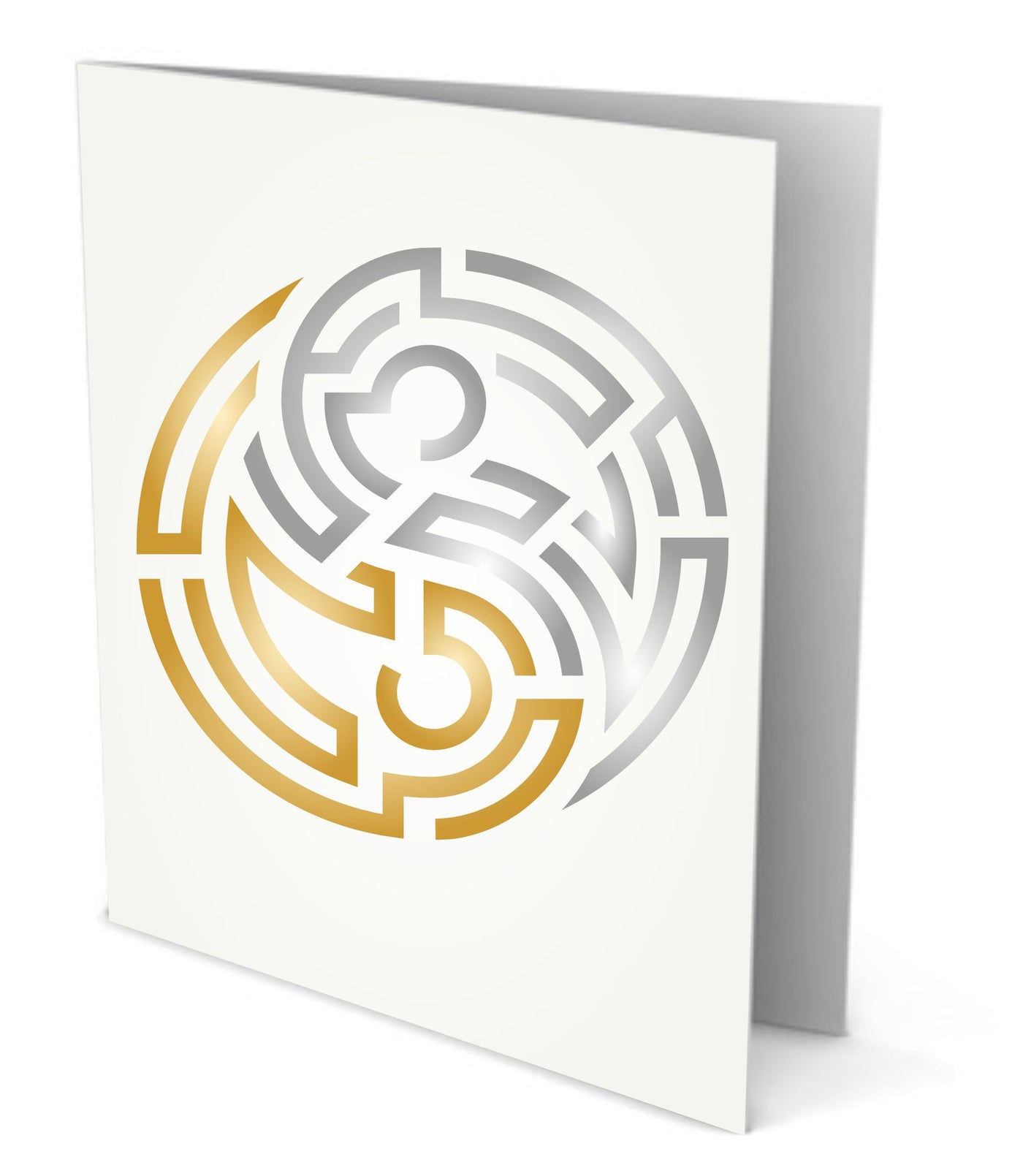 Yin Yang Maze Stencil - Oriental Asian Chinese Sign Decor Cards