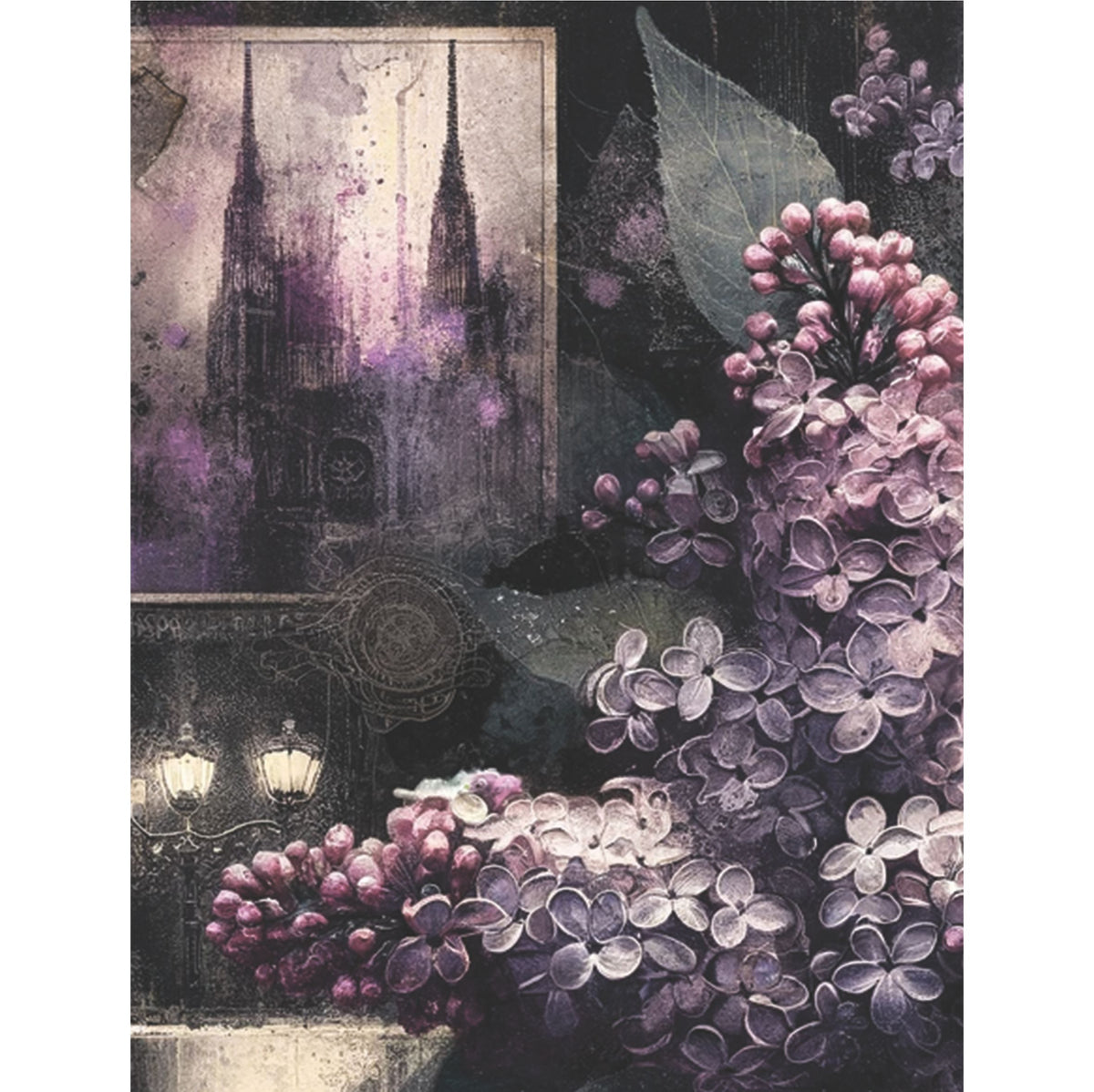 Wisteria Rice Paper, 20.32 x 26.67 cm - for Decoupage Scrapbooking Cards Crafts