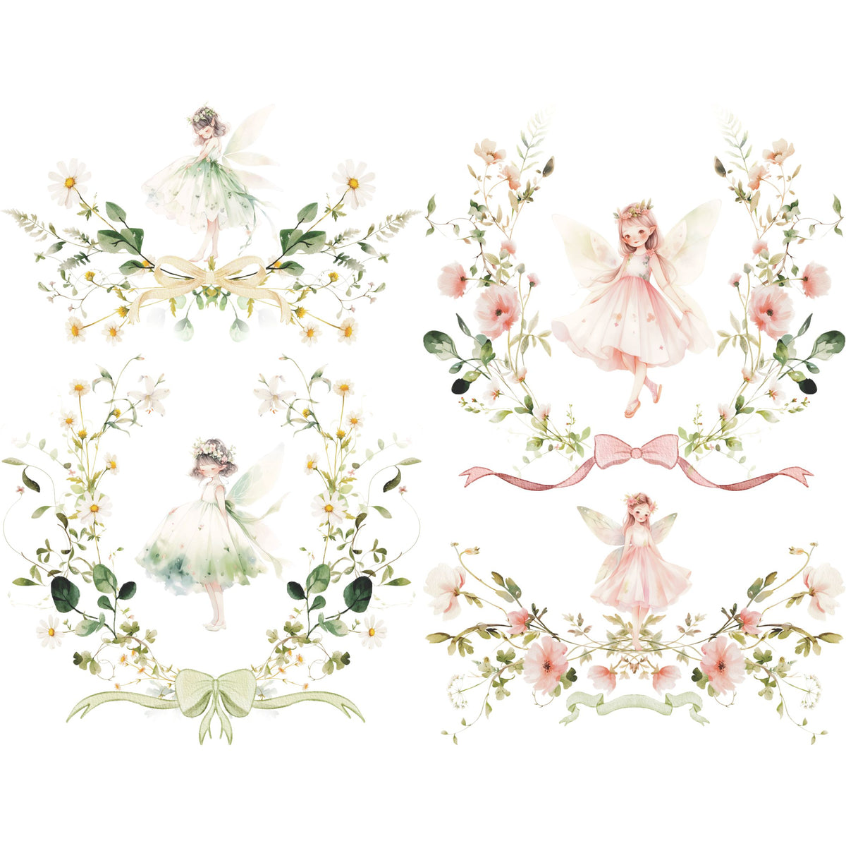 Fairy Frames Rice Paper, 20.32 x 26.67 cm - for Decoupage Scrapbooking Cards Craft