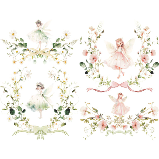 Fairy Frames Rice Paper, 20.32 x 26.67 cm - for Decoupage Scrapbooking Cards Craft