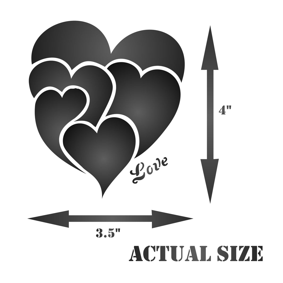 Valentines Day Love Heart Stencil, 8.26 x 10.16 cm - Valentine Heart Design
