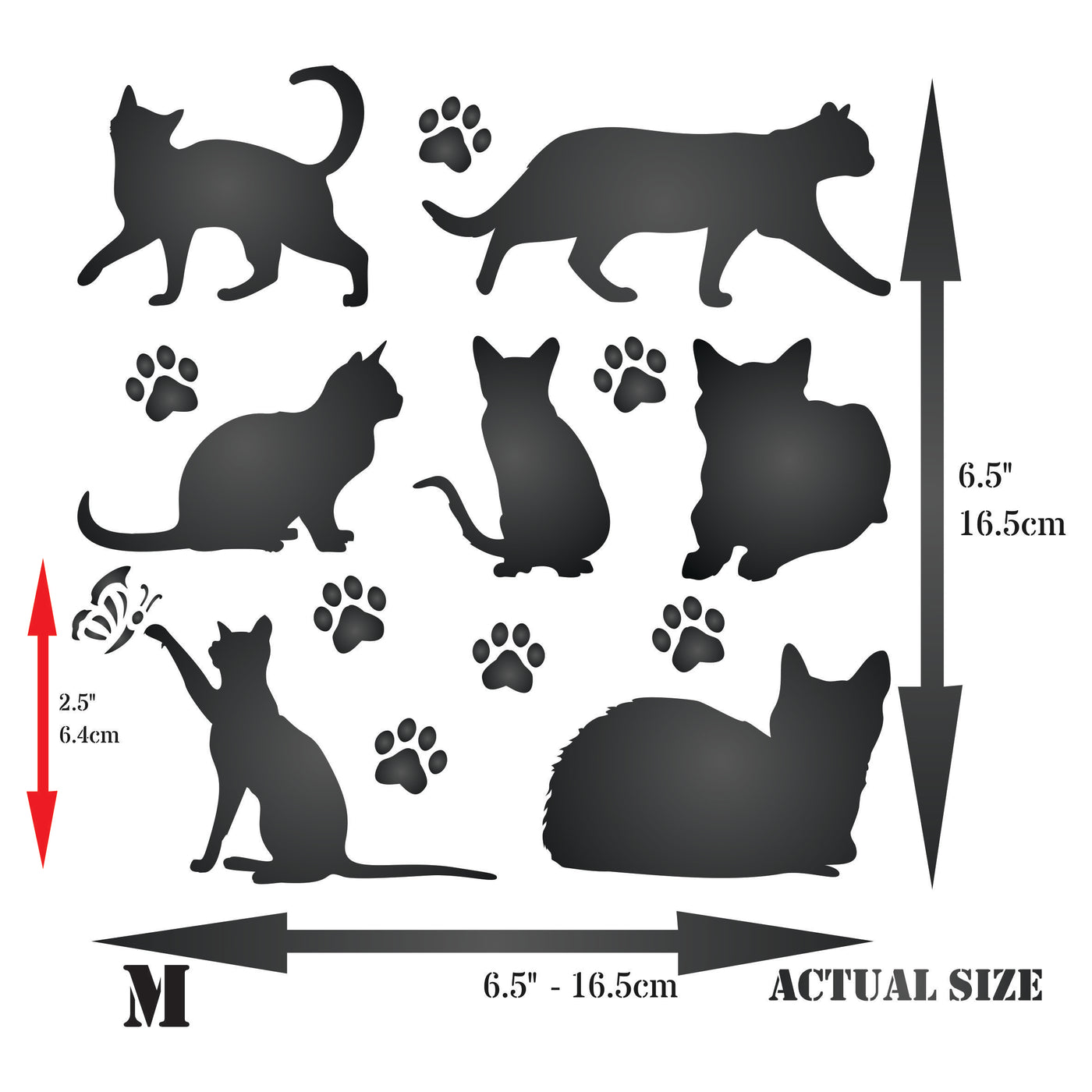 Cat Stencil - Pet Friend Animal Feline Silhouette