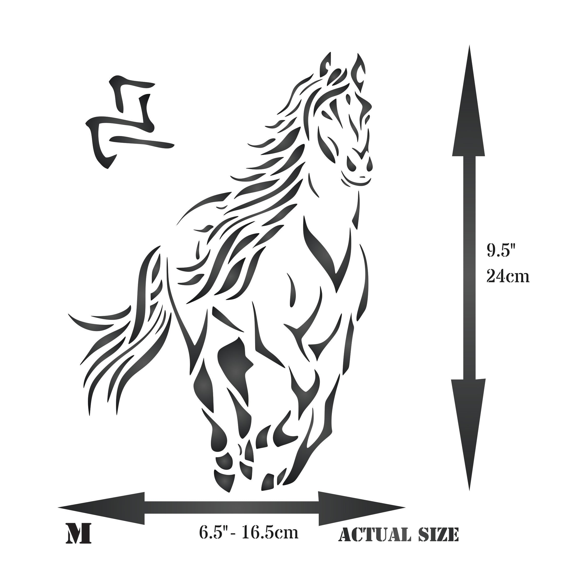 Horse Stencil - Stylized Farm Animal Pony