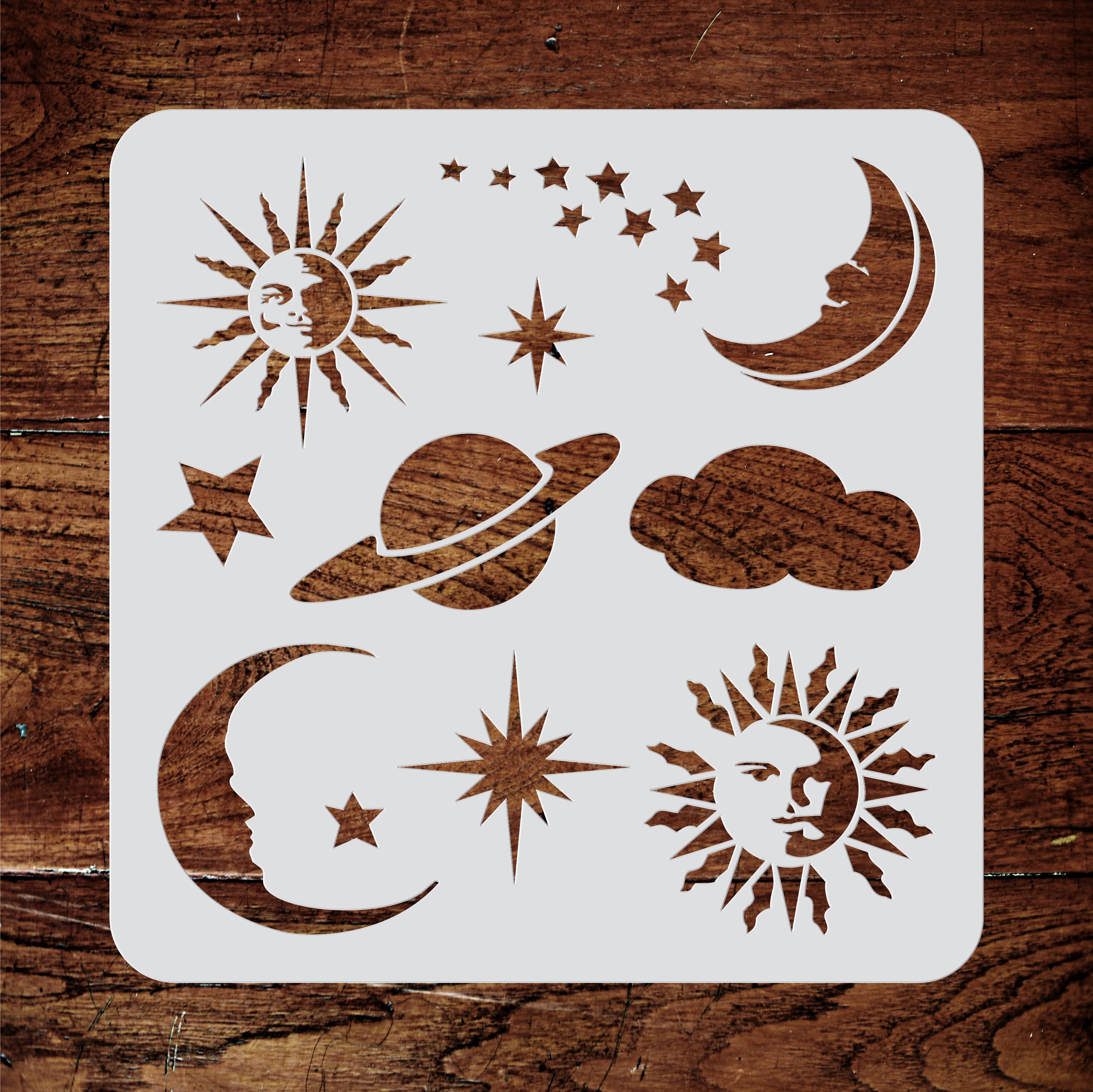 Celestial Stencil - Scrapbooking Art Decor