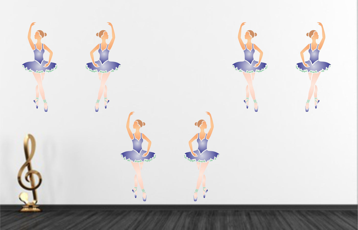 Ballerina Stencil, 4.5 x 12 inch - Ballet Dancer Ballerina Silhouette