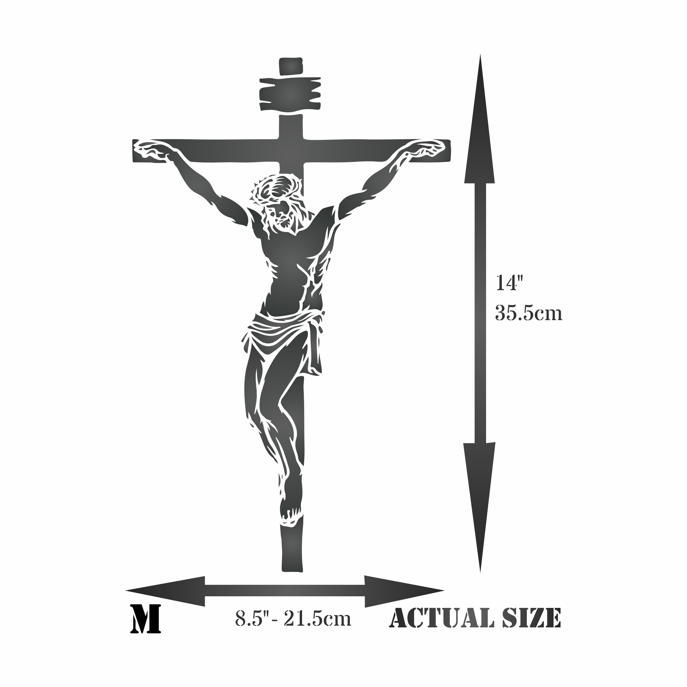 Crucifixion Stencil - Christian Catholic Religious Cross Crucifix Jesus