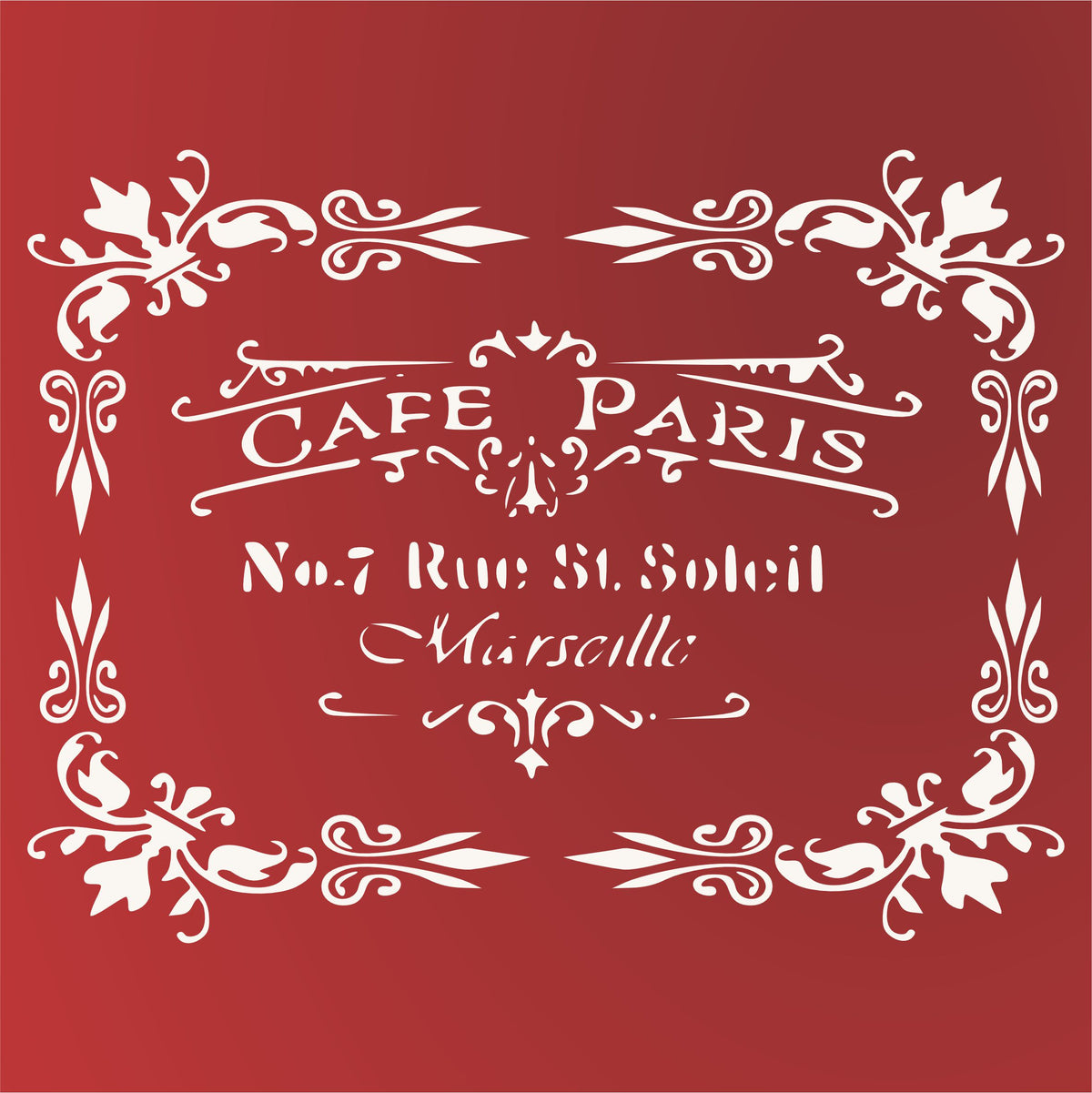 Cafe Paris Stencil, 26.67 x 21.59 cm - Vintage French Themed Sign Label