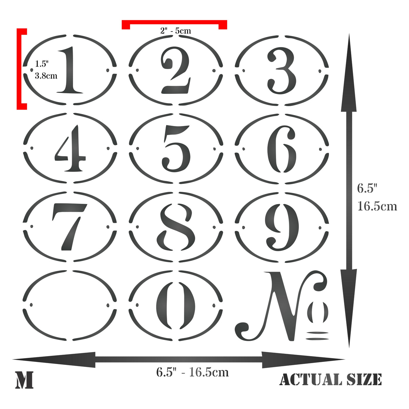 Number Tags Stencil - Vintage Oval Numbered Locker Tags Number Plates