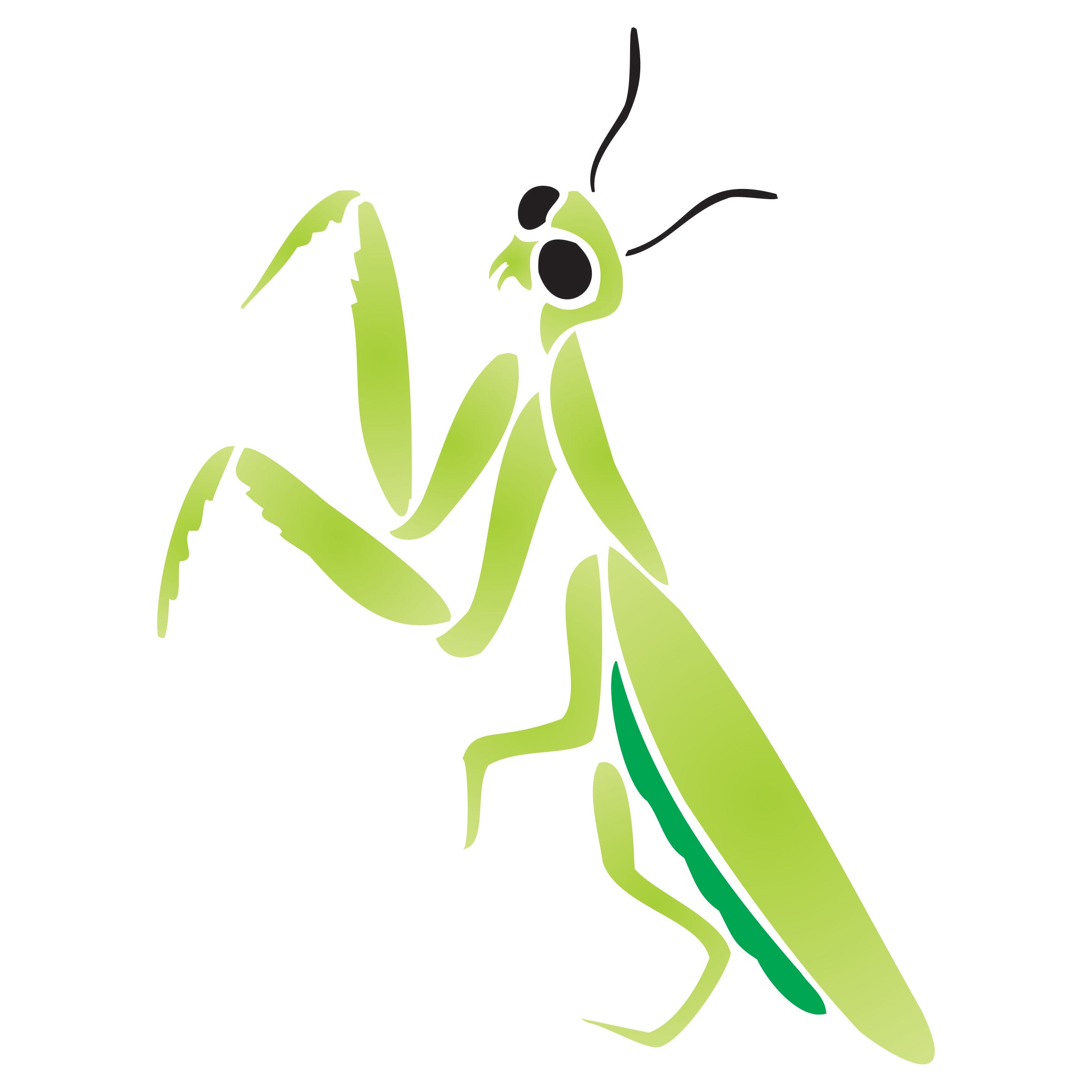 Praying Mantis Stencil, 2.5 x 3 inch - Garden Insect Bug