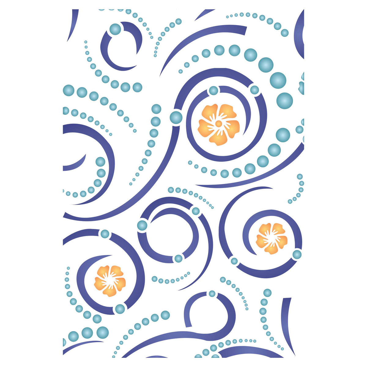 Swirls Layering Stencil, 11.43 x 16.51 cm - Layering use to add Texture and Design