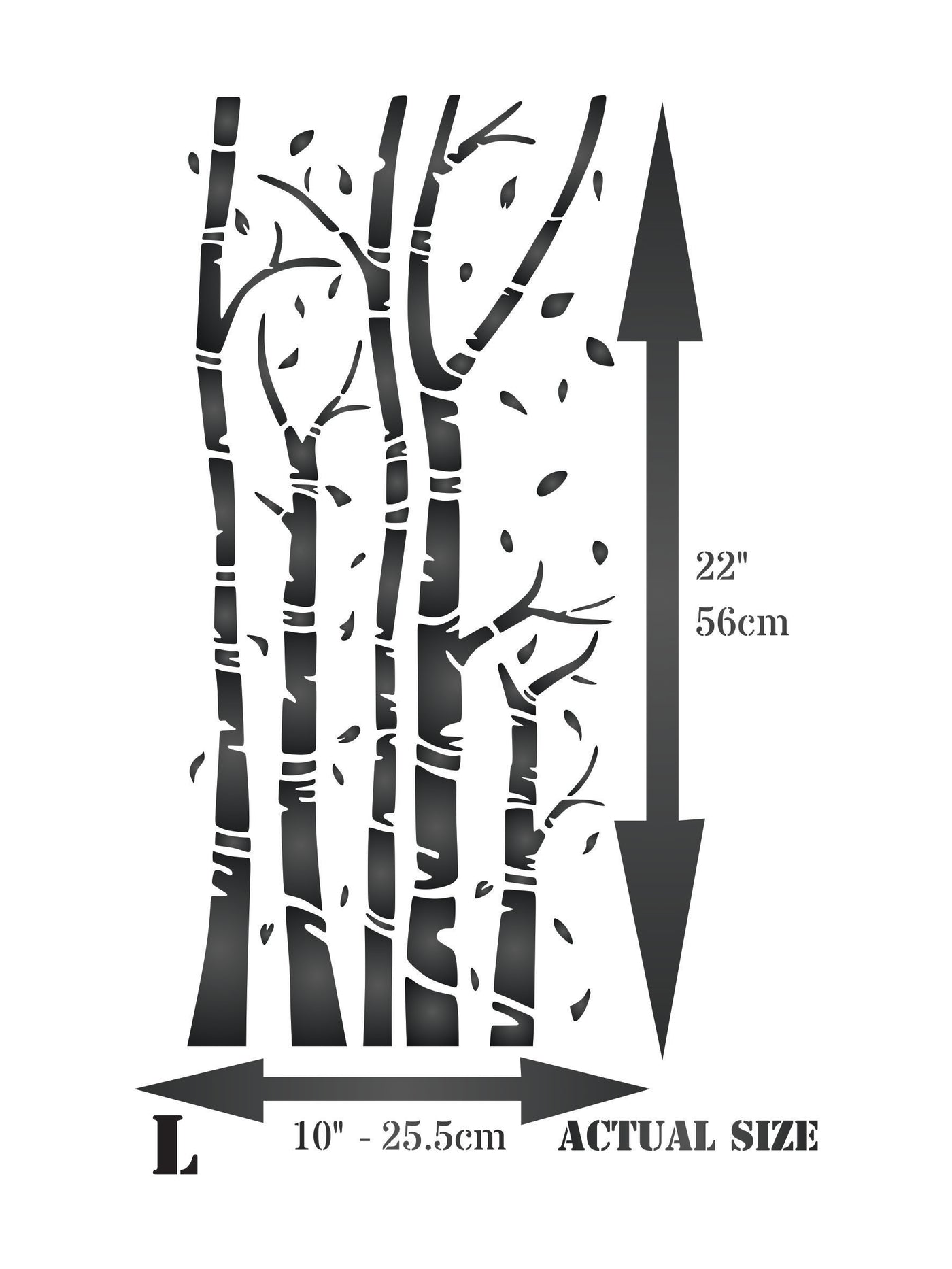 Birch Trees Stencil - Silver White Birch Tree Trunks Forest