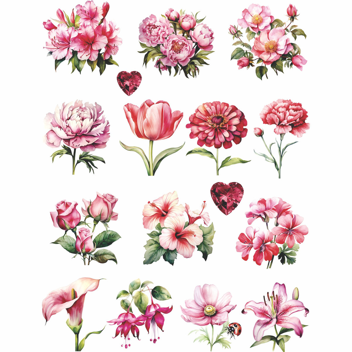 Valentines Day Rice Paper, 20.32 x 26.67 cm - for Decoupage Furniture Crafts