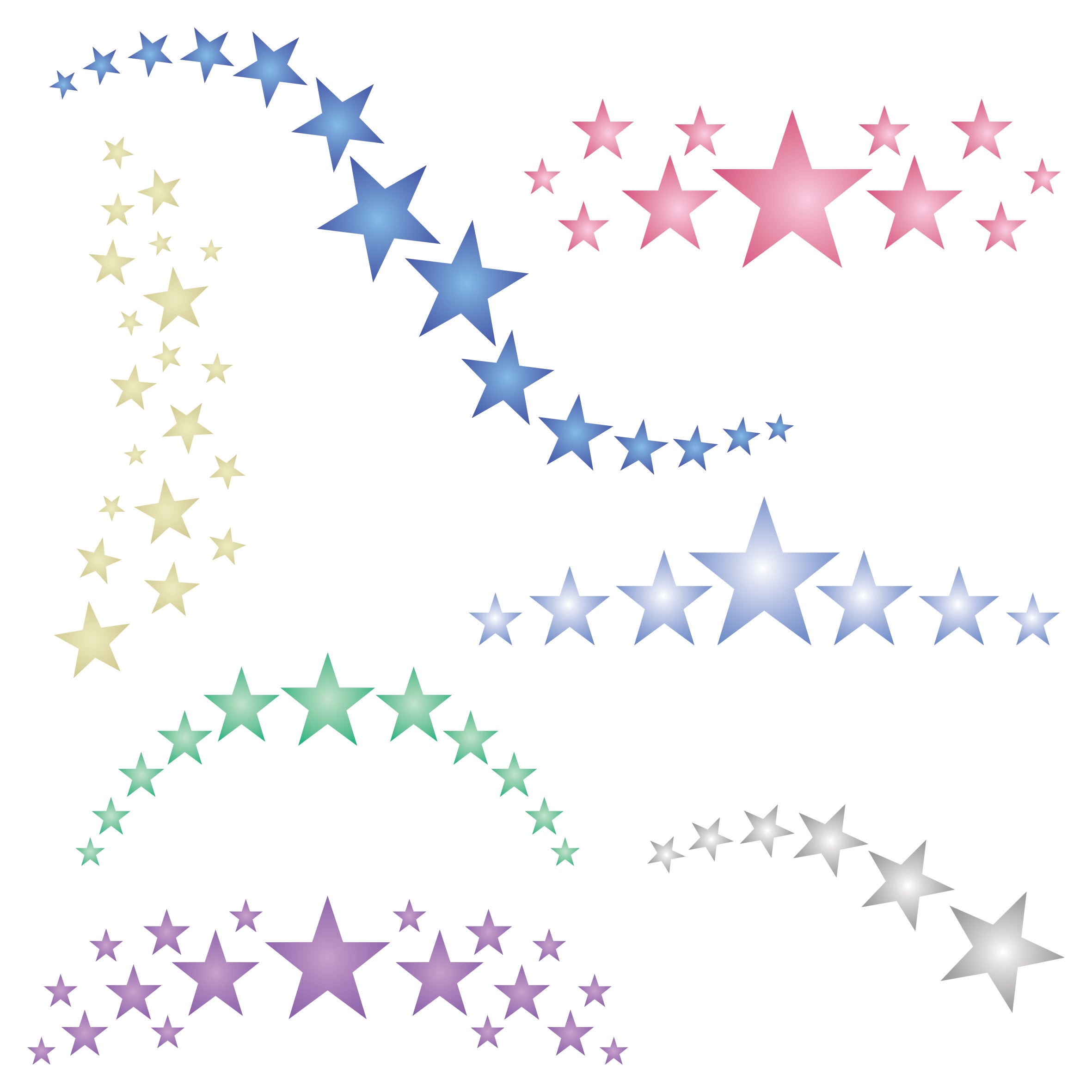 Pretty Stars Stencil - Reusable Mylar Design for Painting or Tracing