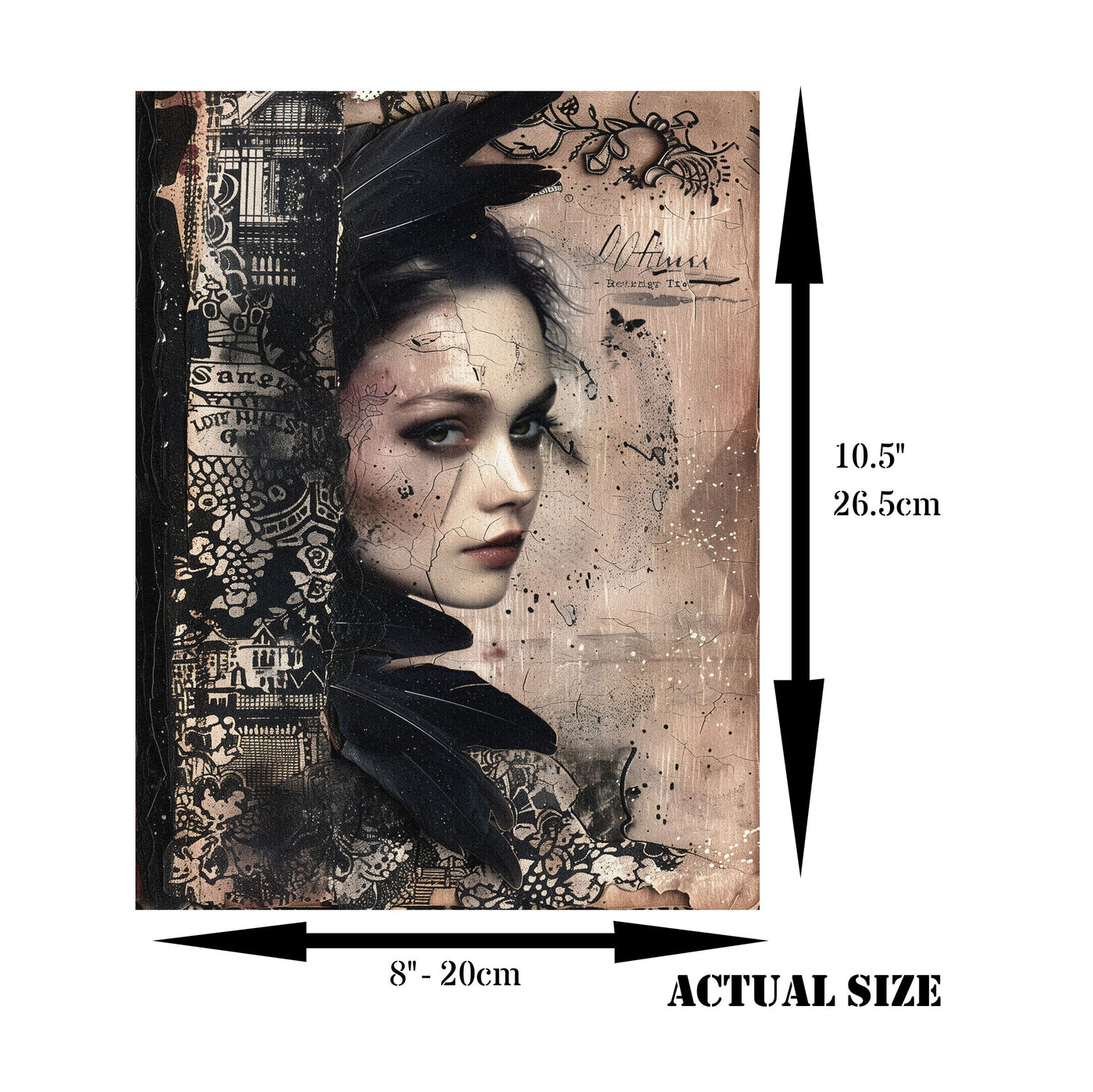 Dark Gothic Decoupage Rice Paper, 8 x 10.5 inch - for Scrapbooking Cards Crafts