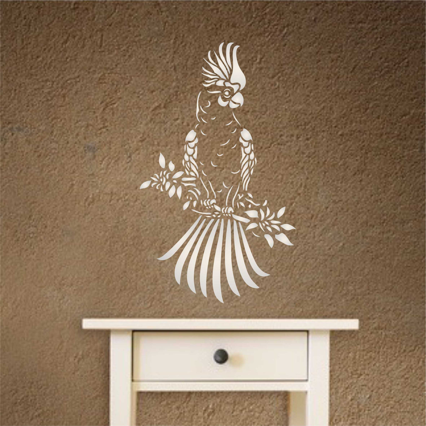 Cockatoo Stencil - Decorative Animal Wildlife Parrot Bird