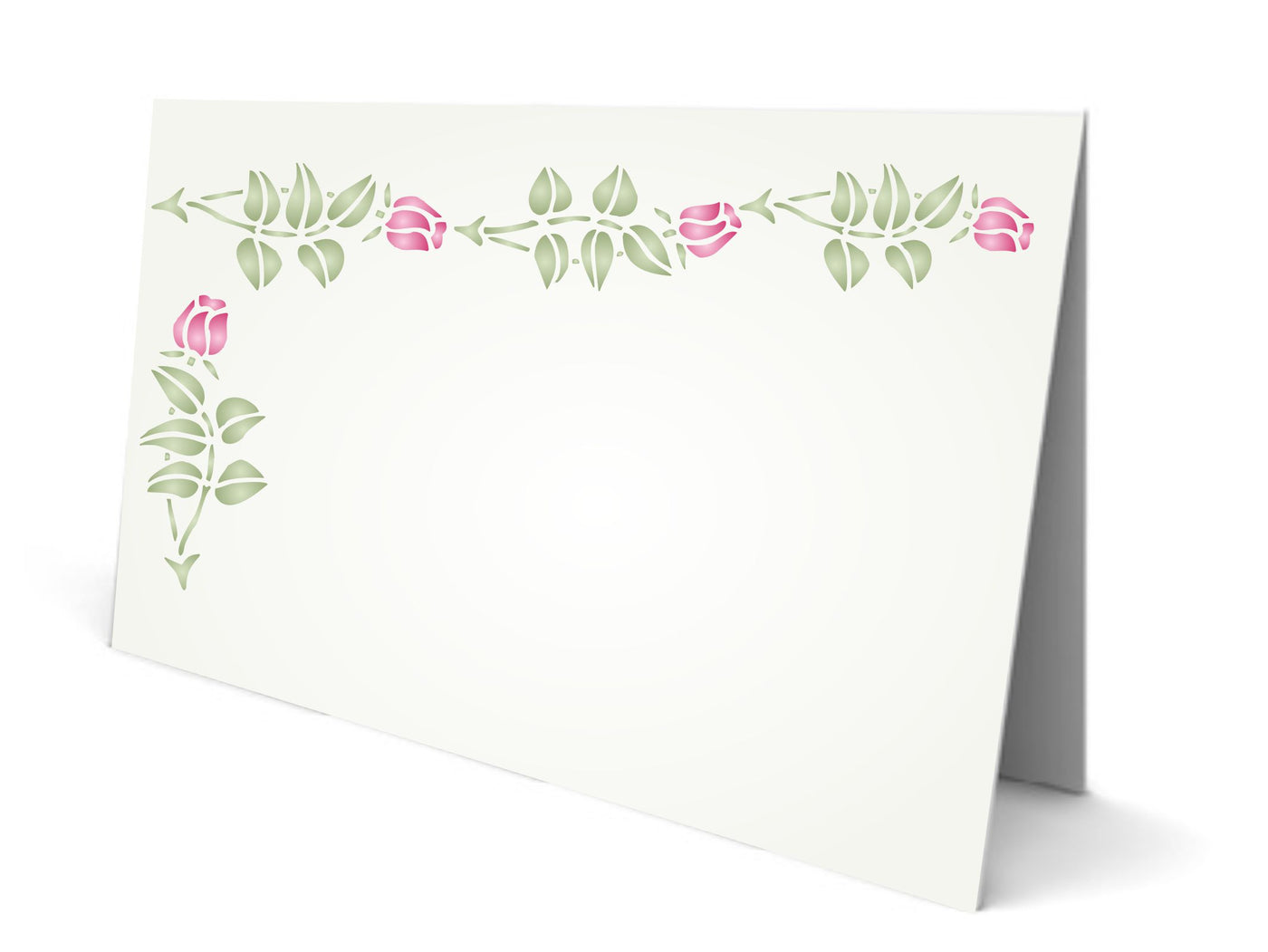 Rose Bud Stencil, 7.5 x 1.5 inch - Classic Flower Border Flowers