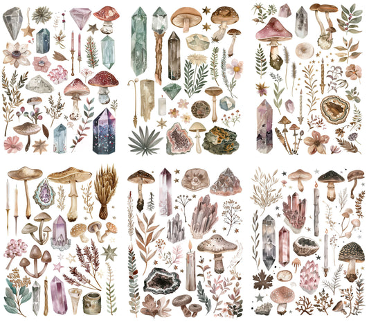 Mushrooms Decoupage Rice Paper, 20.32 x 26.67 cm - for Decoupage Scrapbooking Craft