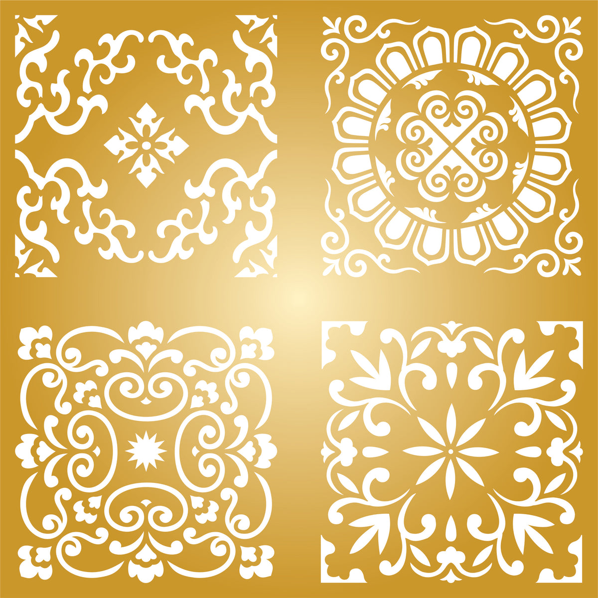 Asian Tiles Stencil - Accent Mandala Chinese Oriental Japanese