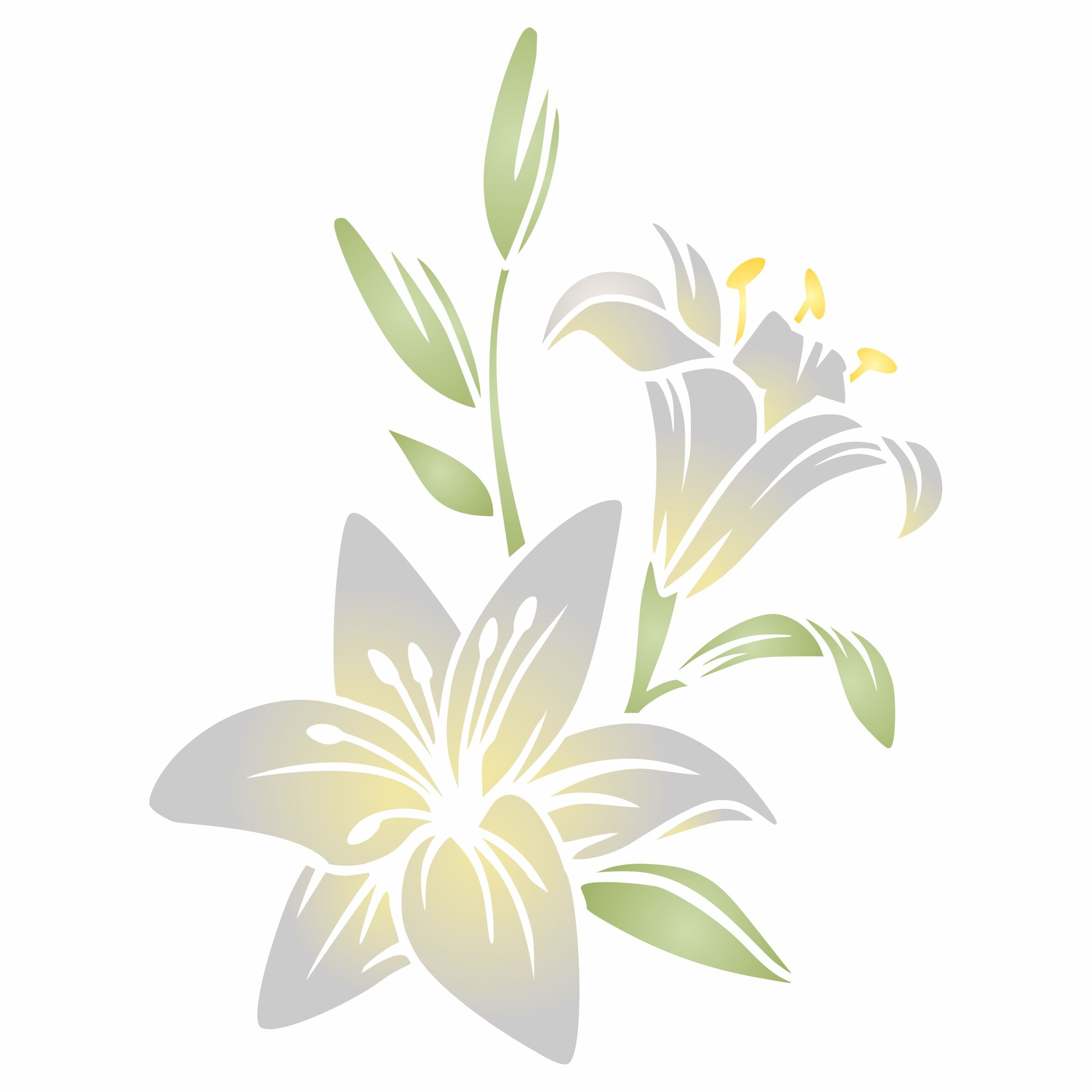 Easter Lily Stencil - Perennial Flower Floral Arum Calla Lilies