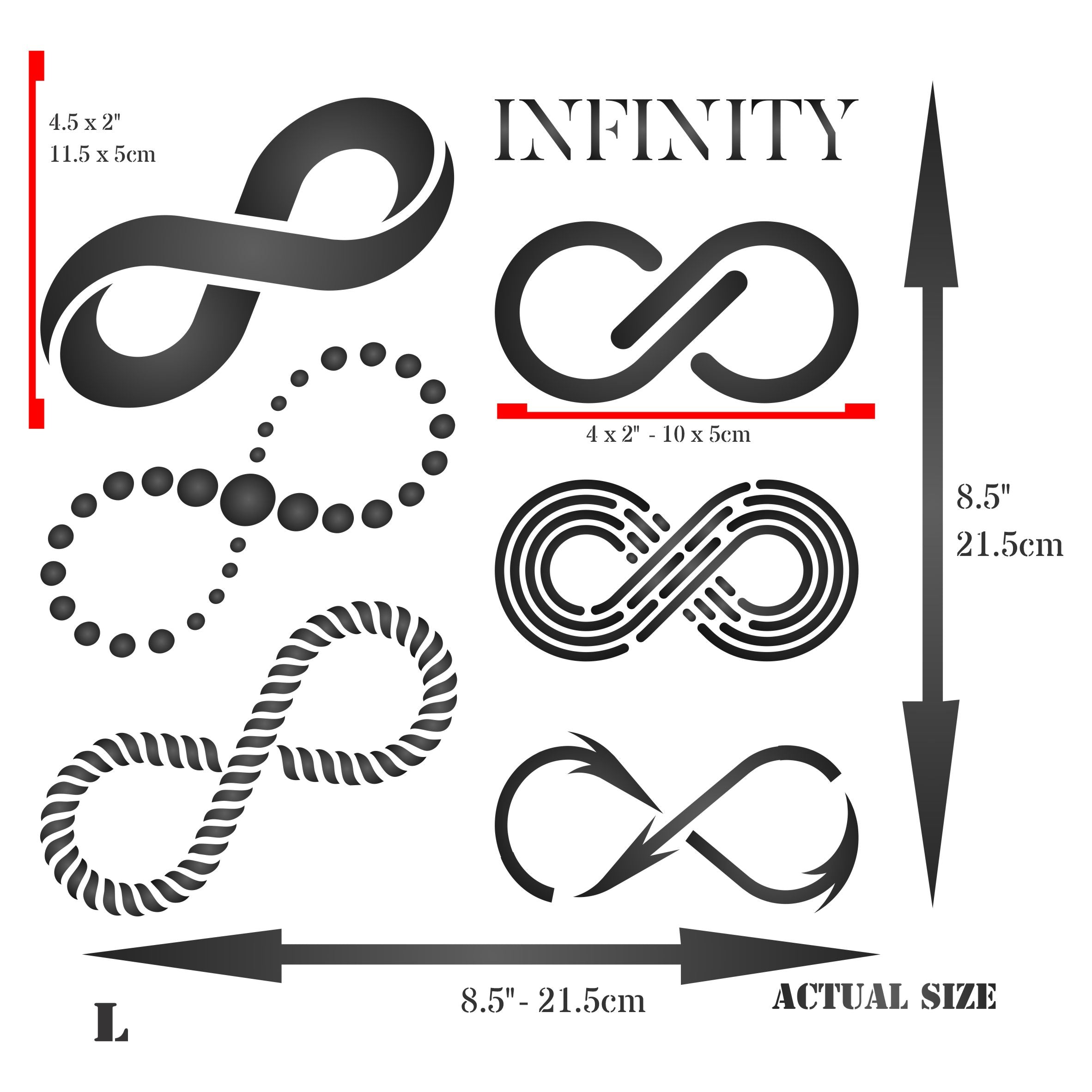 Infinity Stencil - 6 Different Infinity Symbol