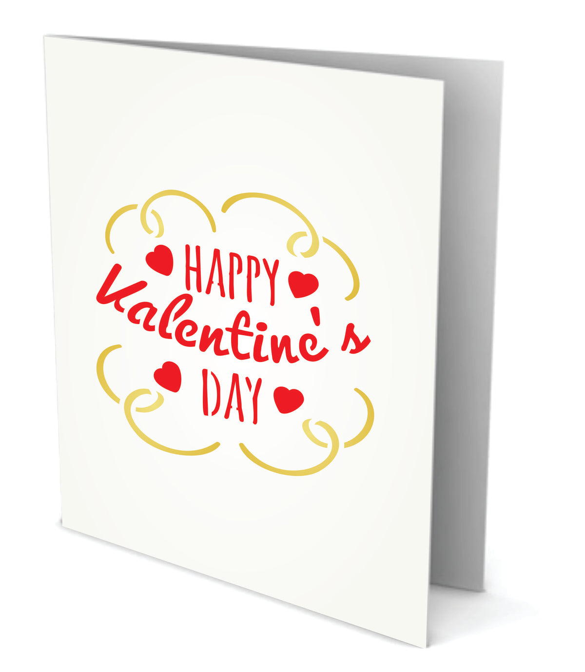 Valentines Day Stencil, 7.62 x 7.62 cm -Happy Day Saying Quote Love