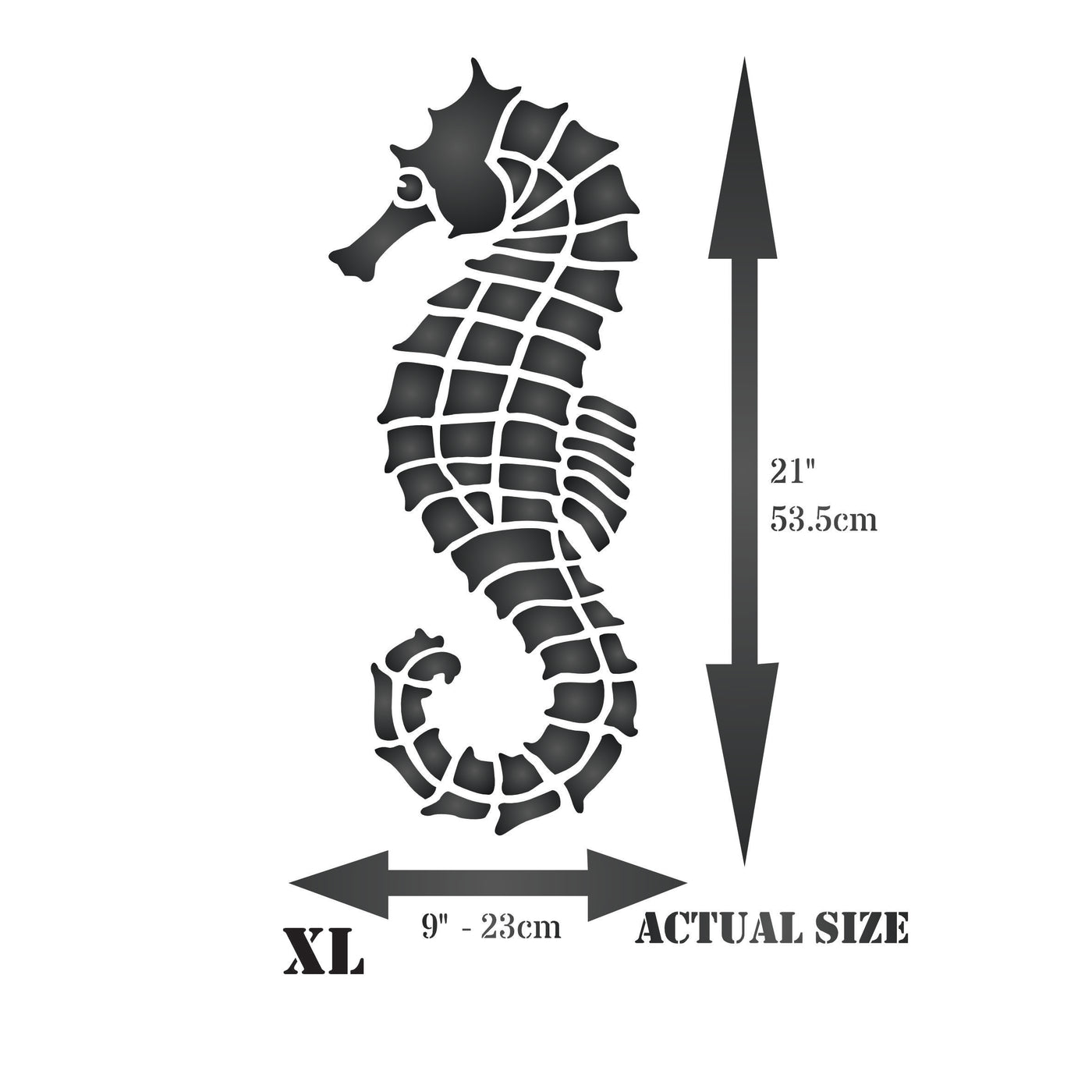 Seahorse Stencil - Sea Ocean Nautical Seashore Reef Fish