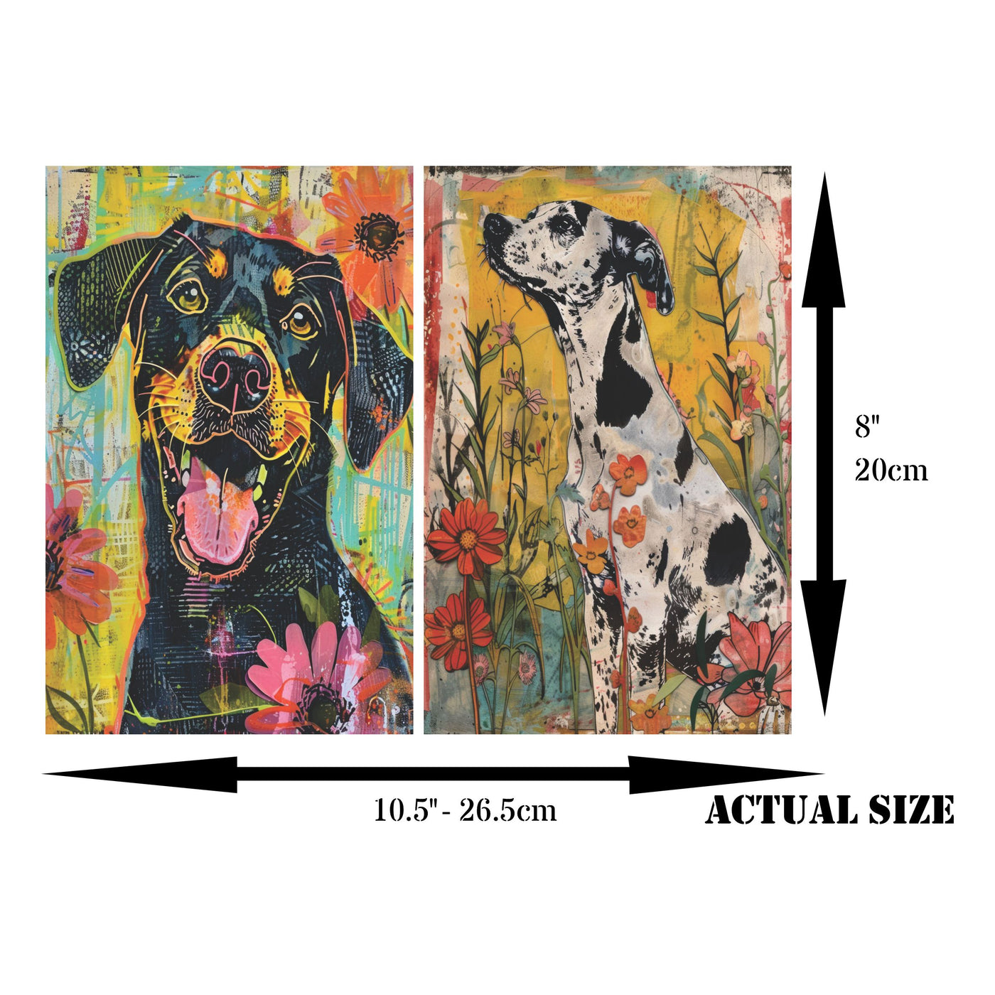 Dogs Decoupage Rice Paper, 8 x 10.5 inch - for Decoupage Scrapbooking Crafts