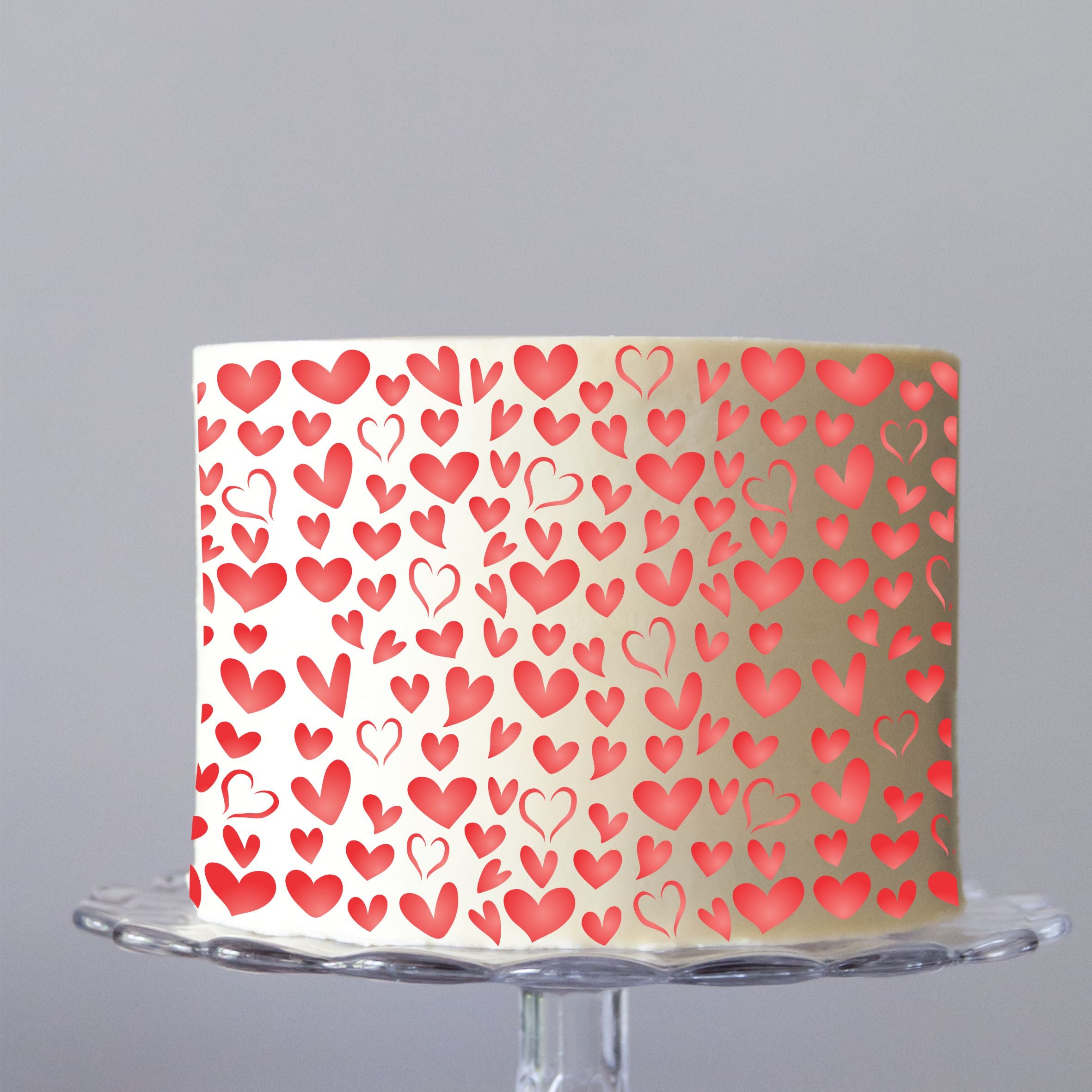 Hearts Cake Stencil, 8 x 9.5 inch - Cake & Cookie use to Add Texture