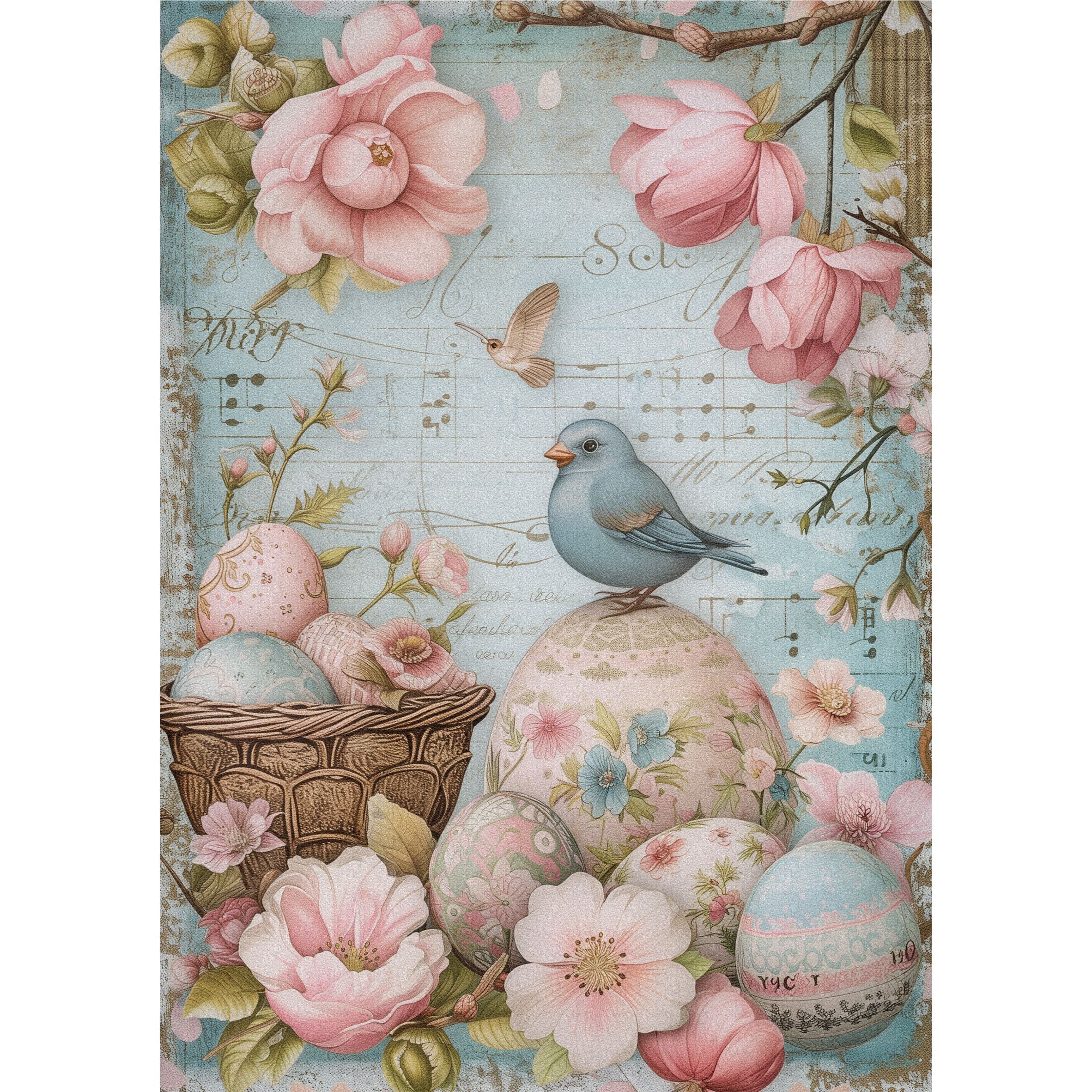 Easter Decoupage Rice Paper, 8 x 10.5 inch - for Scrapbooking Cards Crafts