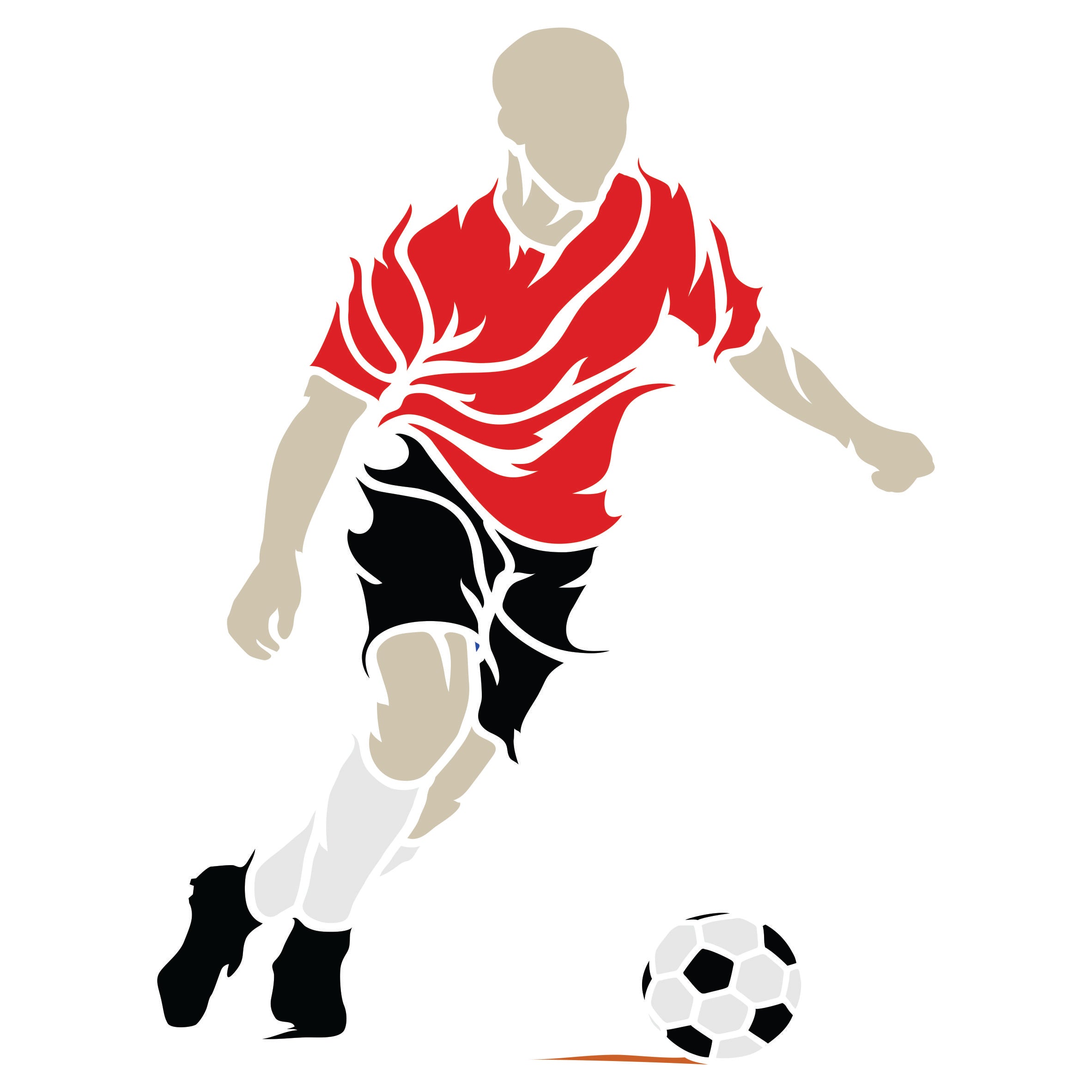 Soccer Stencil - Decorative Football Player Sport