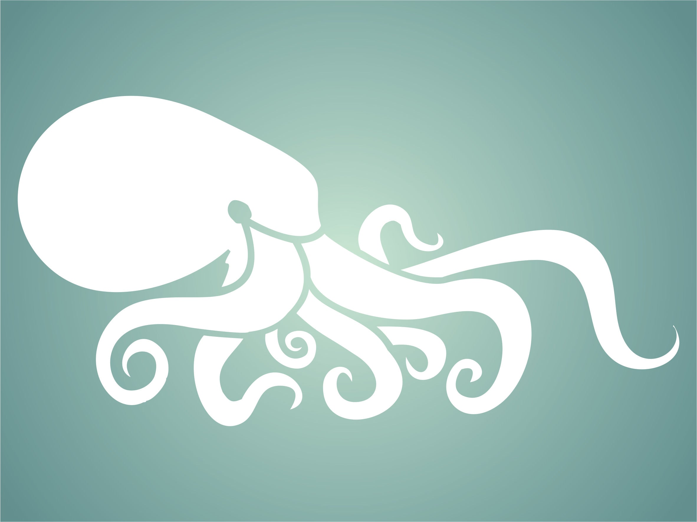 Octopus Stencil - Sea Ocean Nautical Seashore Reef Fish