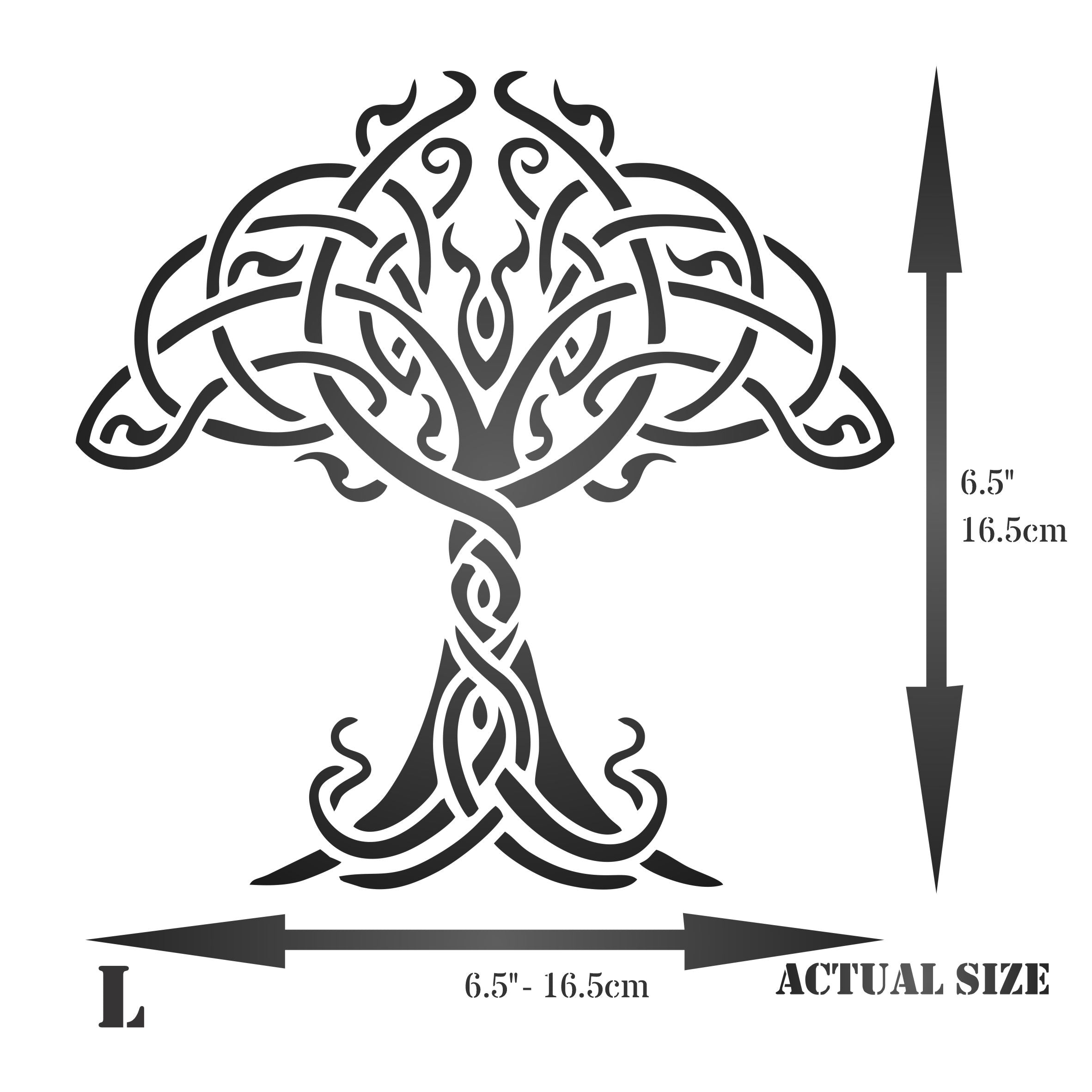 Celtic Tree of Life Stencil - Traditional Irish Knotwork Tree Design