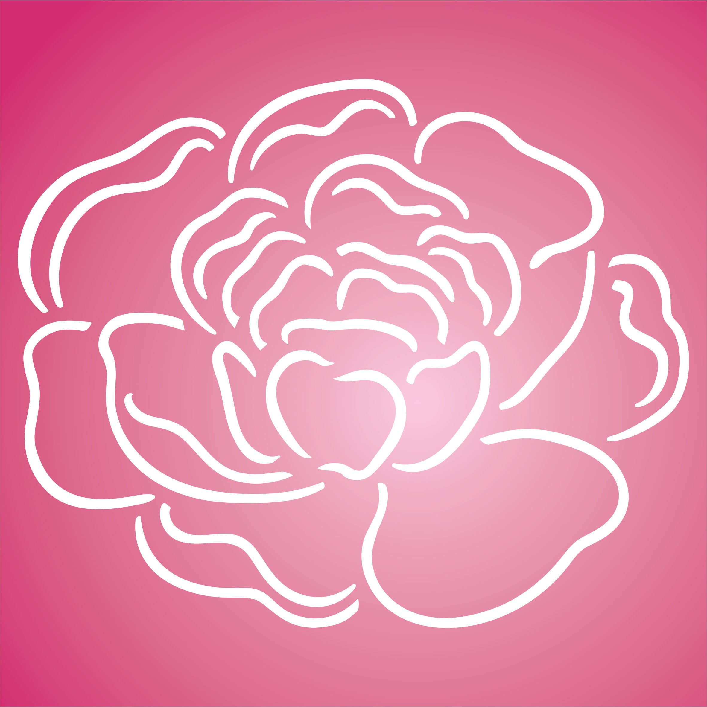 Peony Stencil - Large Flower Floral Peonies