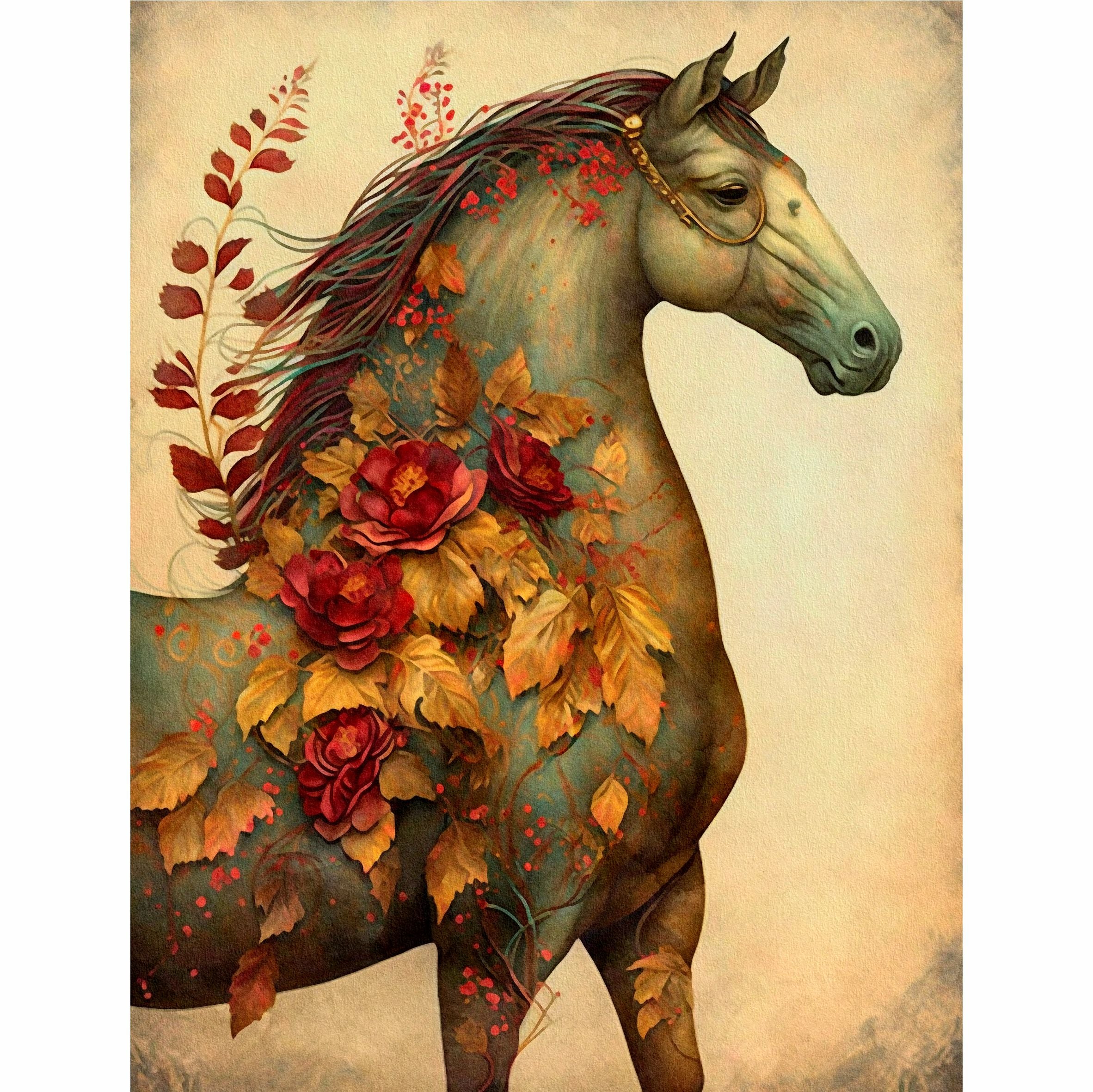 Horse Decoupage Rice Paper- 6 Unique Printed Mulberry Paper Pages 30gsm