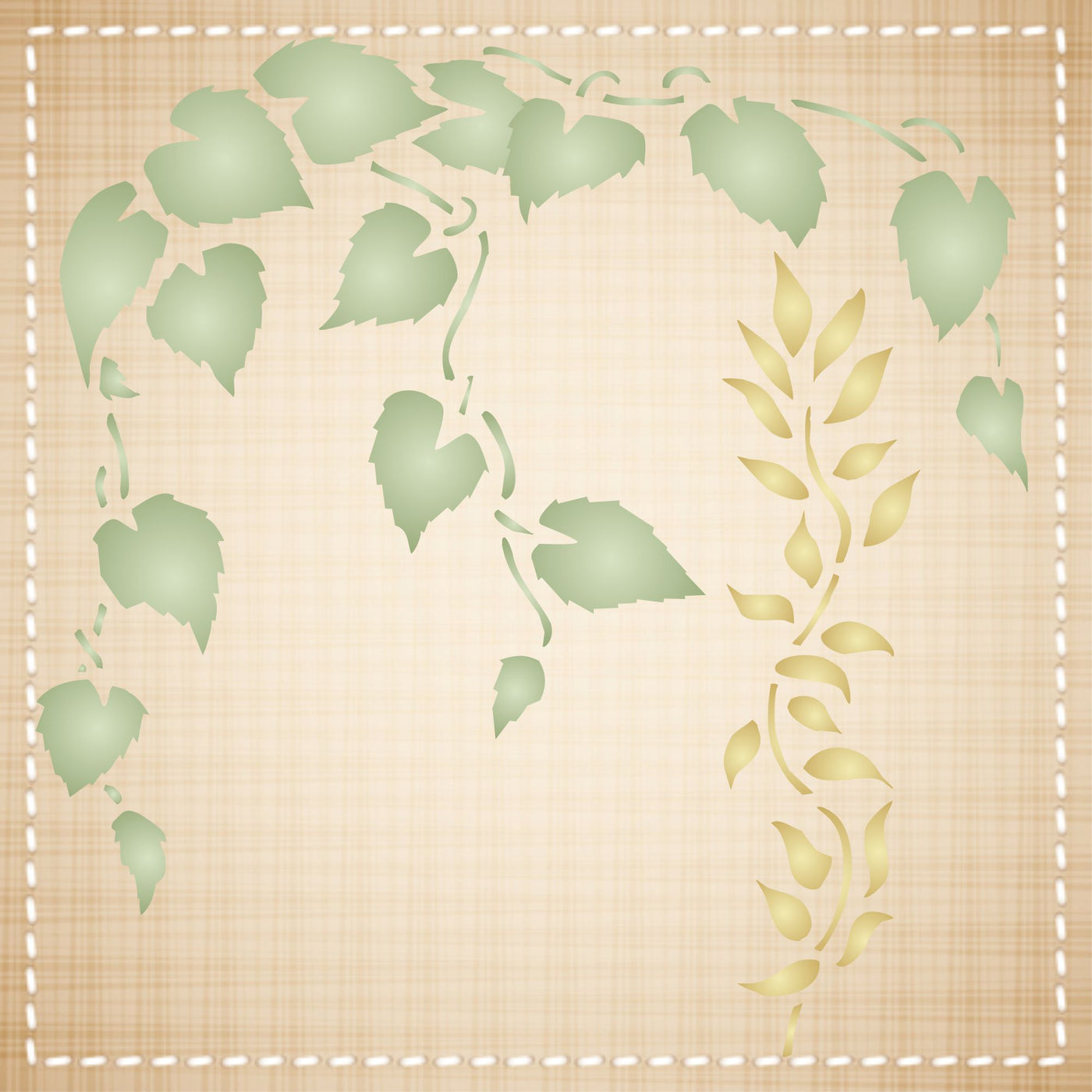 Leaf Stencil - Leaves Vines Painting Cards